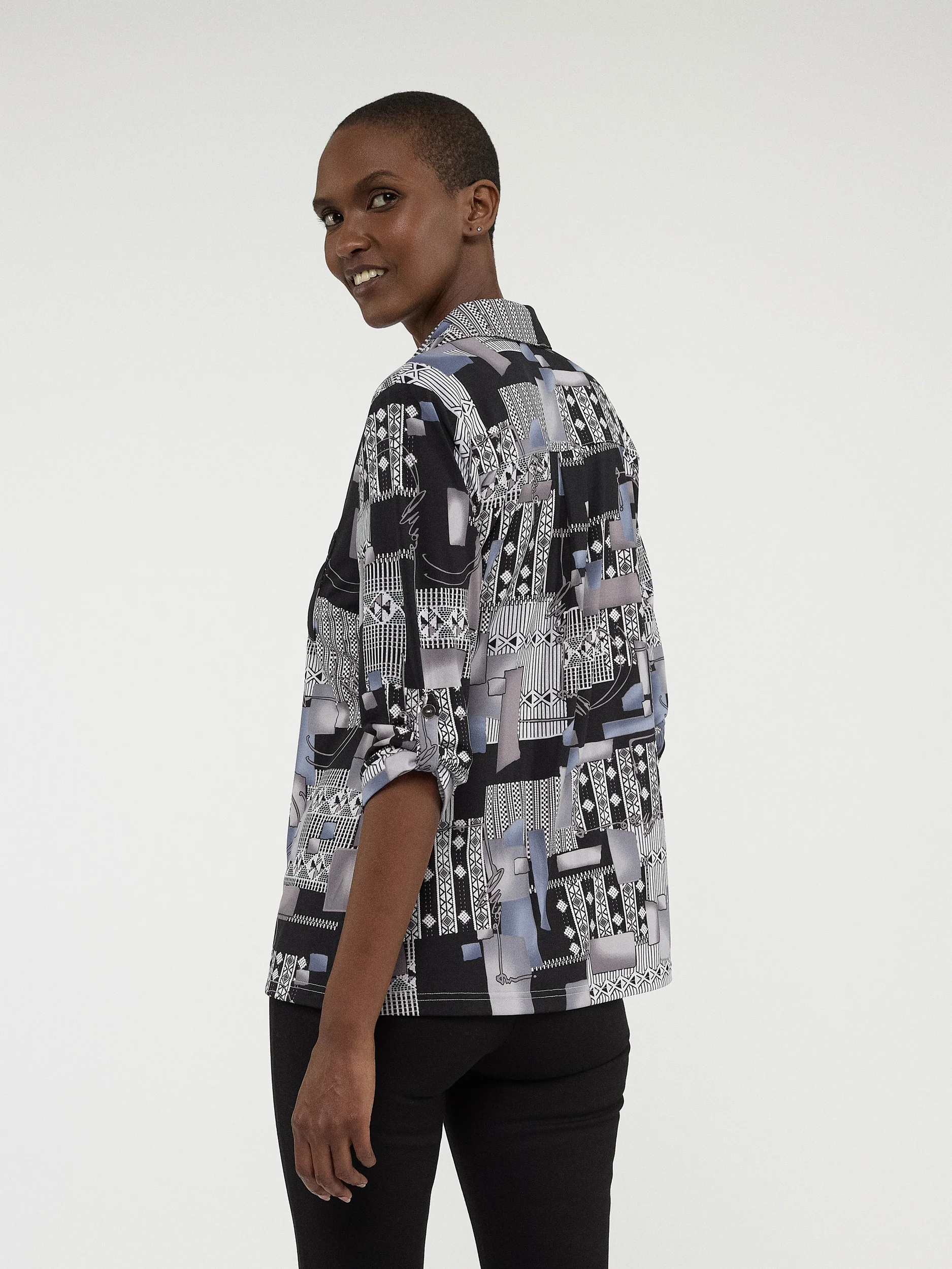 Blouse à manches 3/4 avec boutons - Image 3