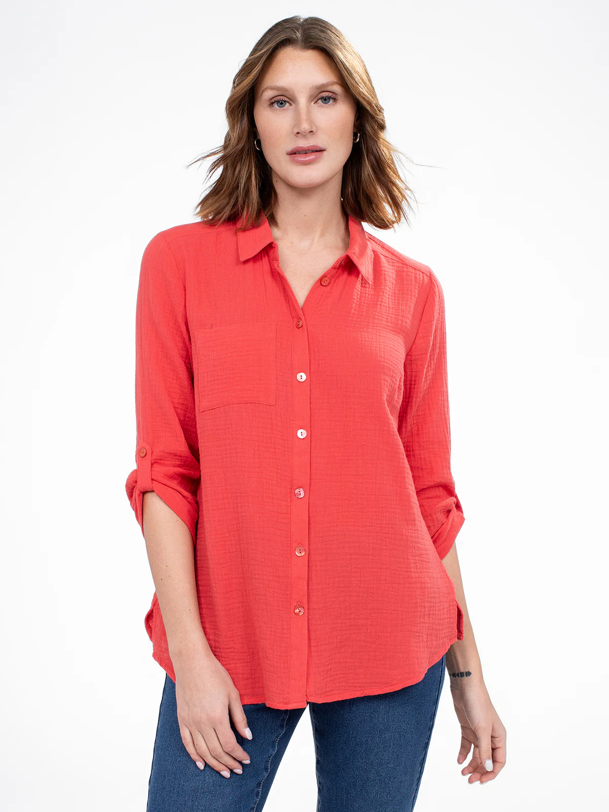 Blouse à manches 3/4 avec boutons - Image 5