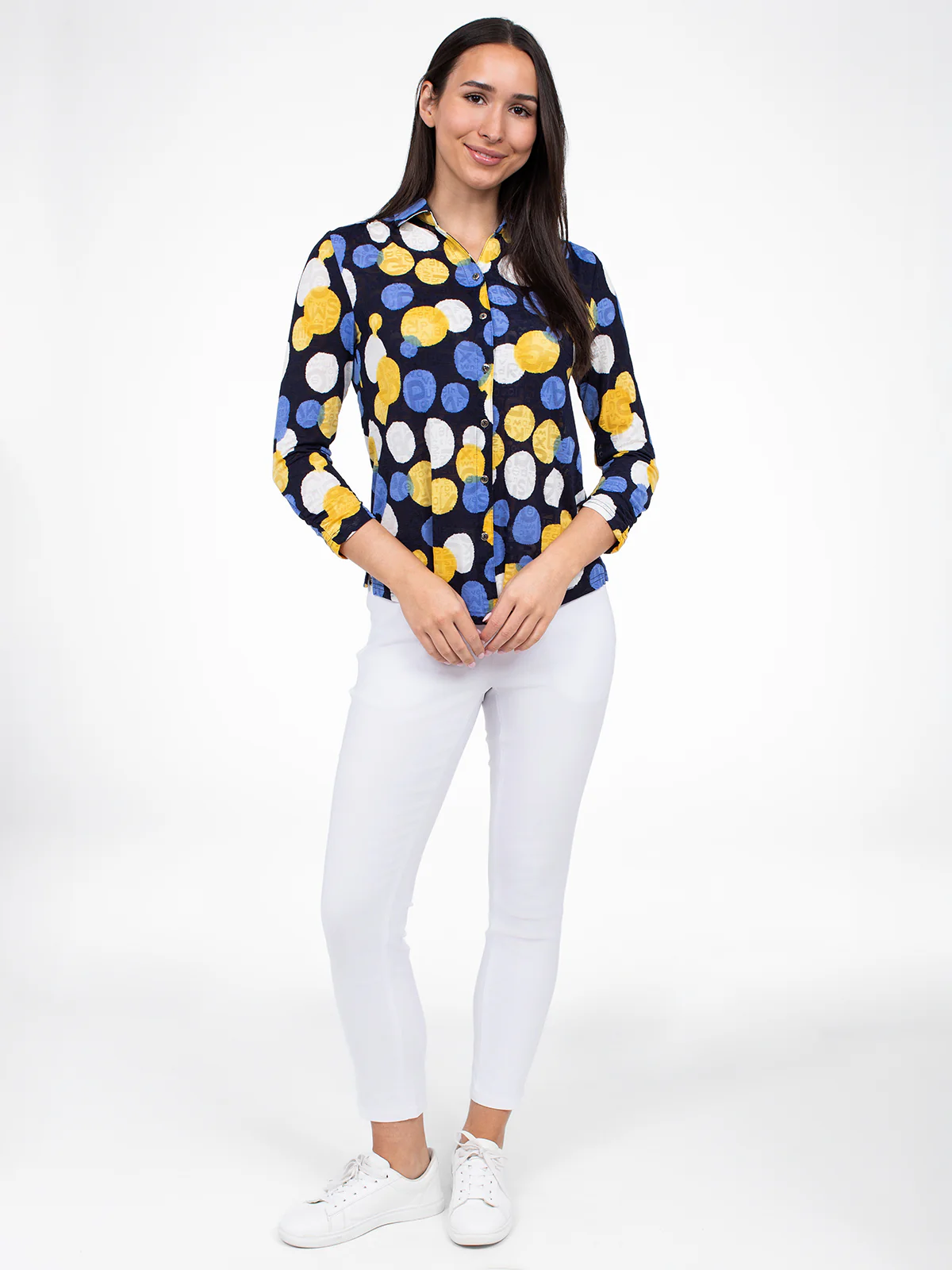 Blouse à manches 3/4 avec boutons