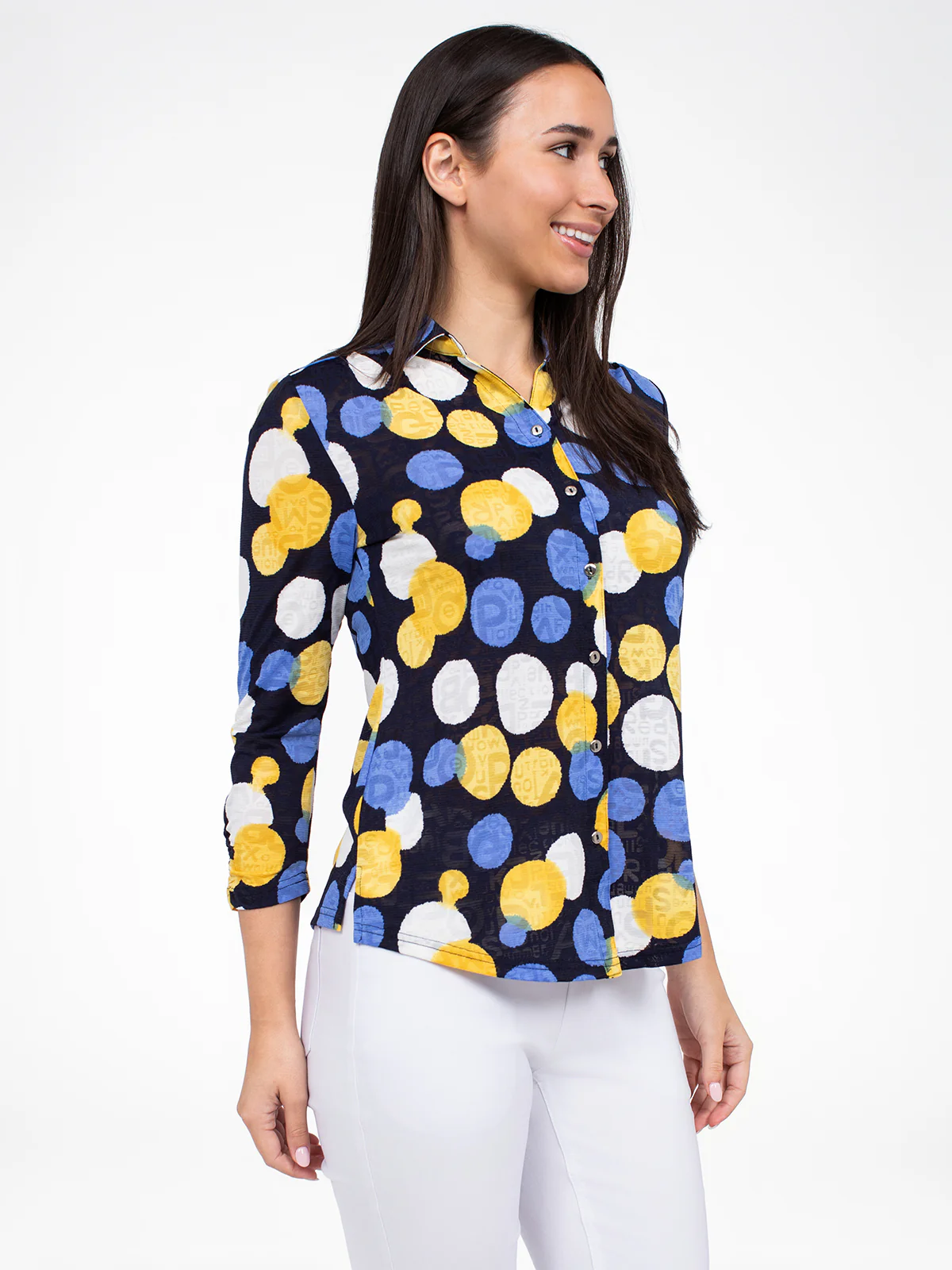 Blouse à manches 3/4 avec boutons - Image 2