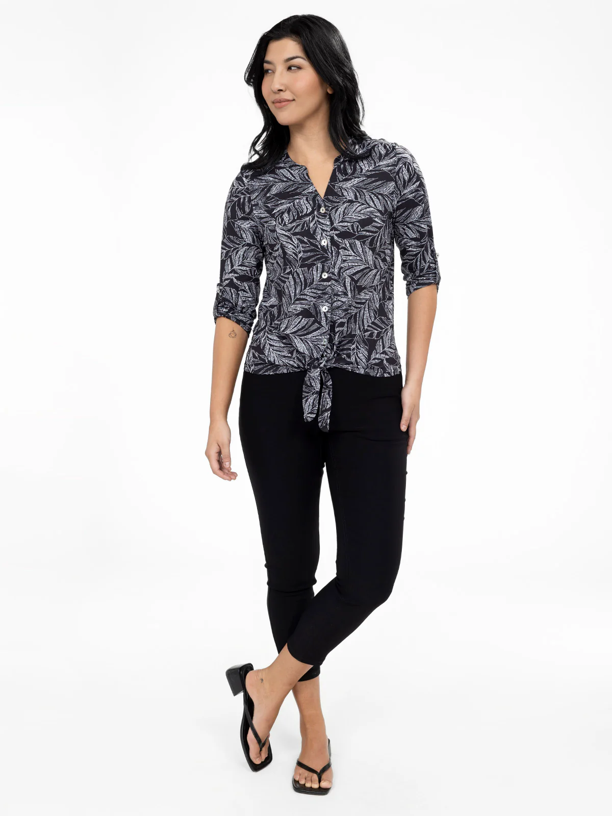 Blouse à manches 3/4 avec boutons - Image 2