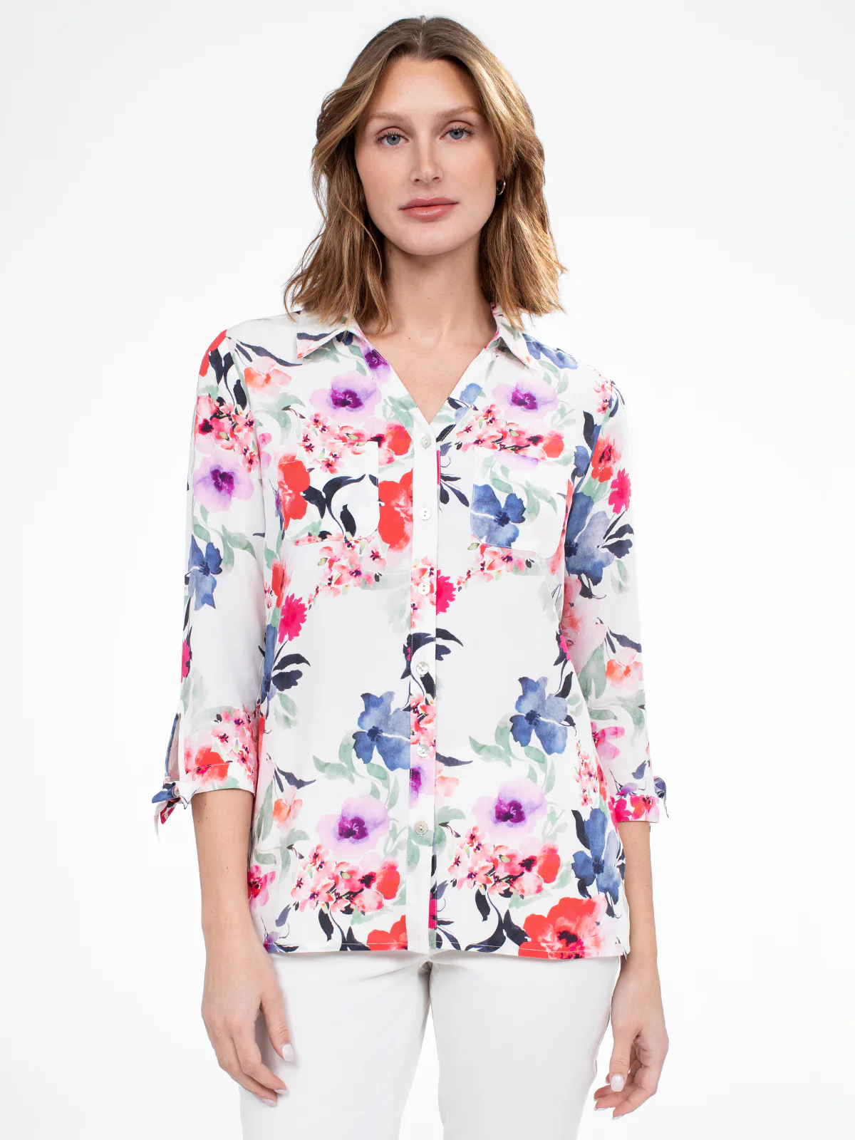 Blouse à manches 3/4 avec boutons