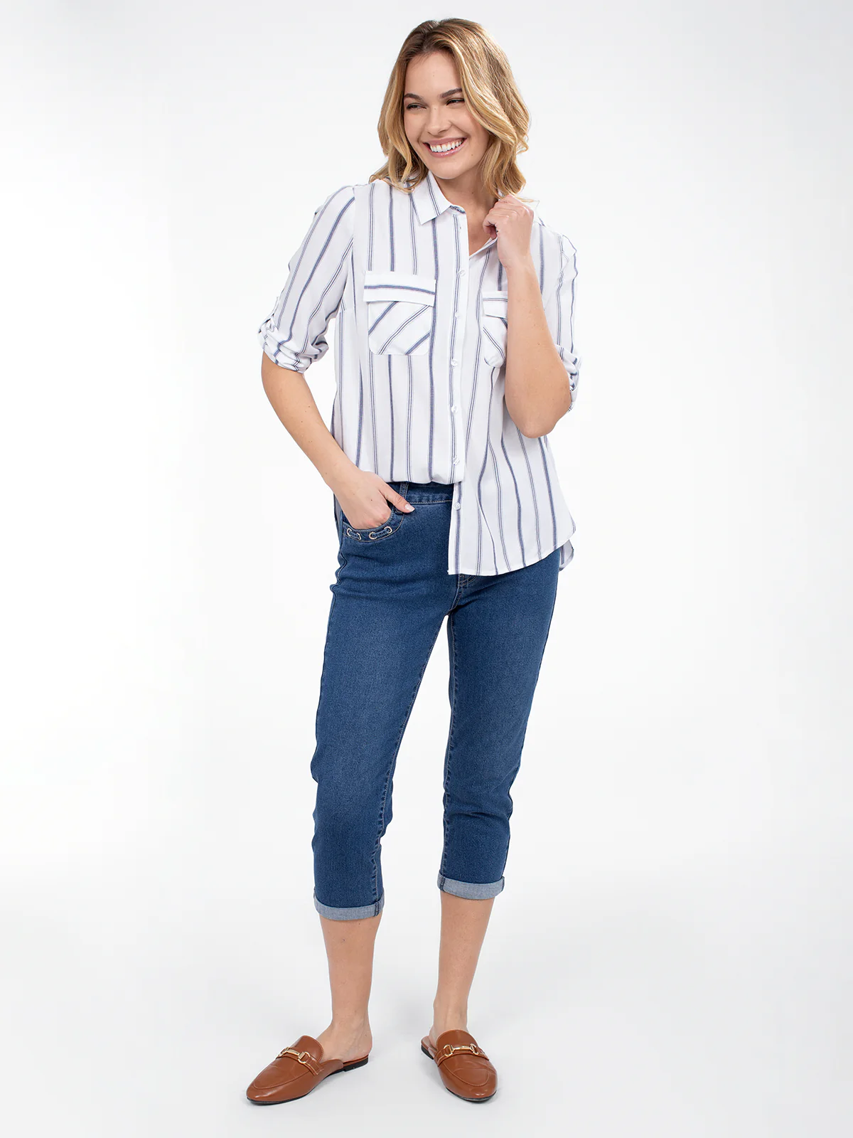 Blouse à manches 3/4 avec boutons - Image 3