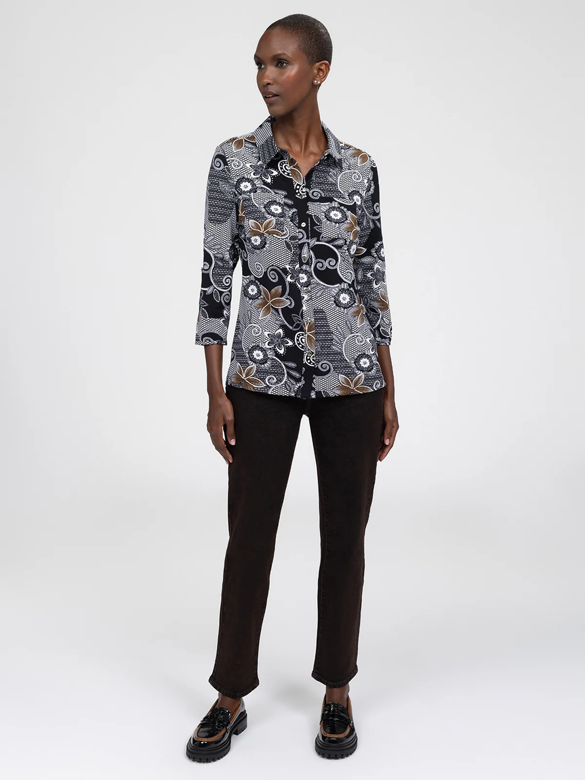 Blouse à manches 3/4 avec boutons - Image 3