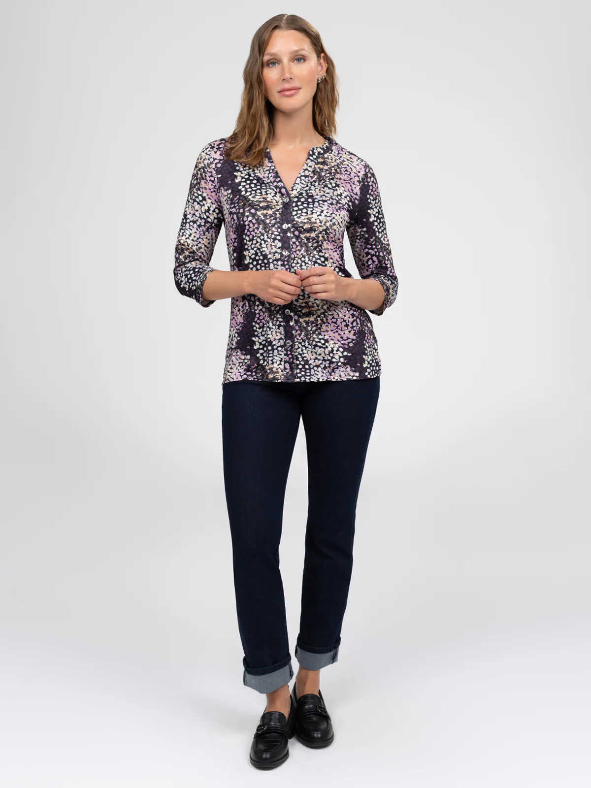 Blouse à manches 3/4 avec boutons - Image 2