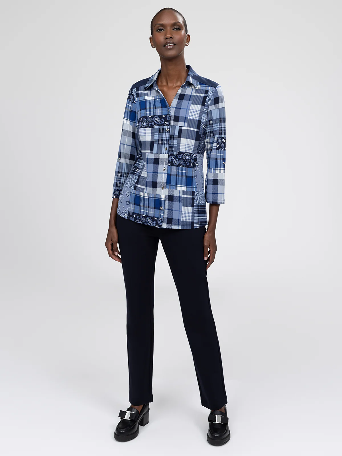 Blouse à manches 3/4 avec boutons - Image 2