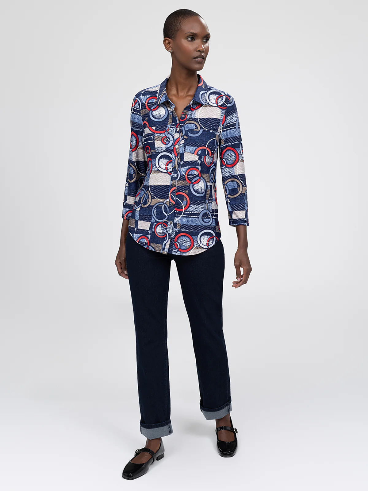 Blouse à manches 3/4 avec boutons - Image 2