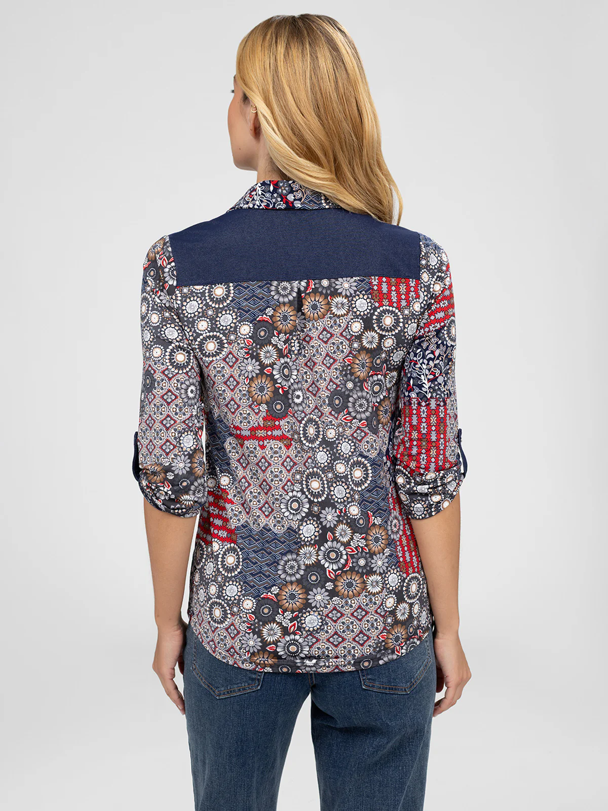 Blouse à manches 3/4 avec boutons - Image 3