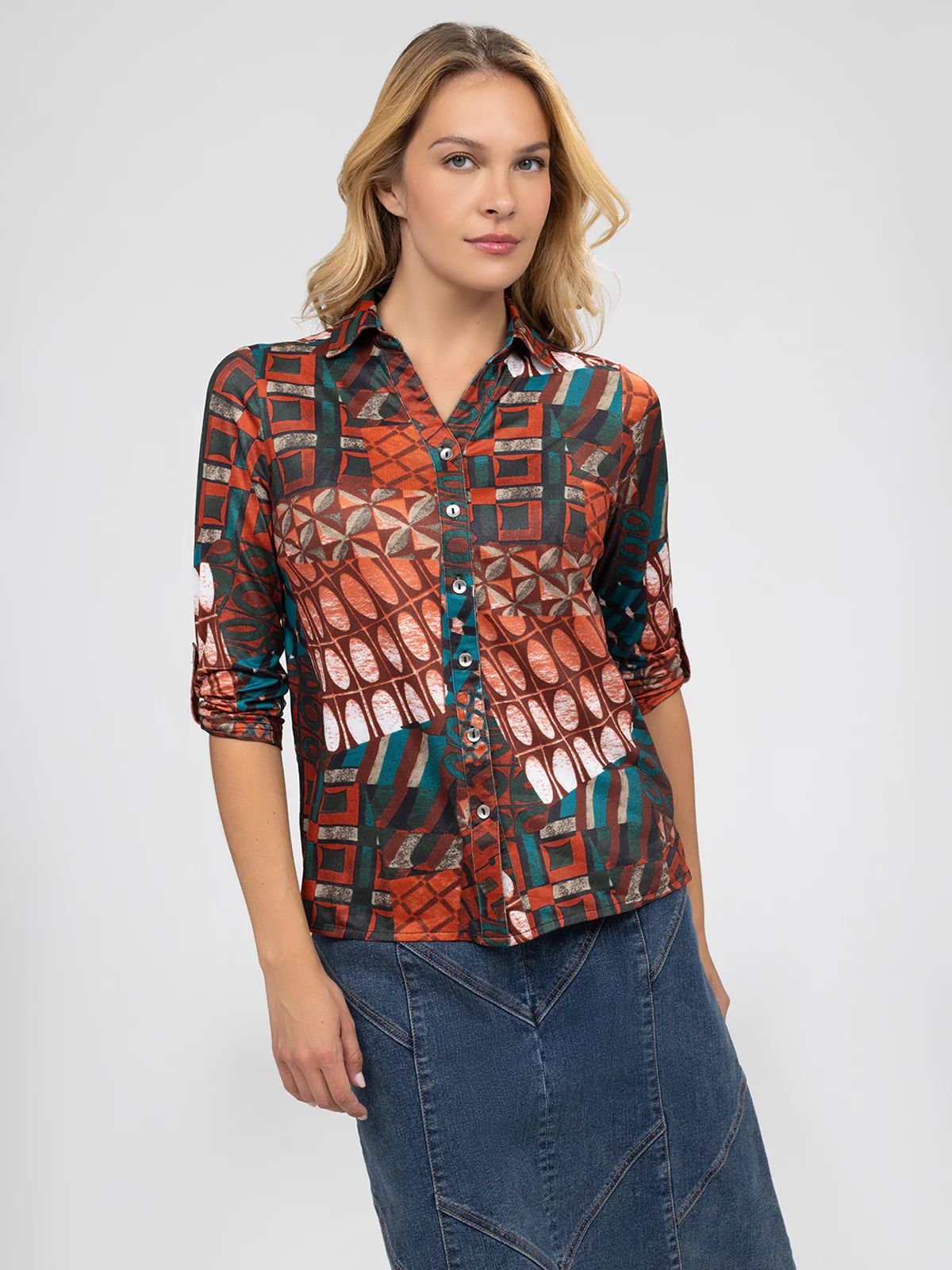 Blouse à manches 3/4 avec boutons - Image 4