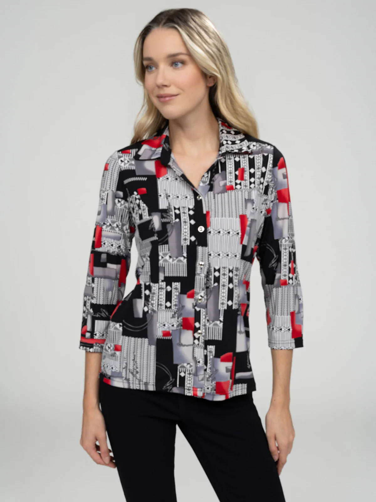 Blouse à manches 3/4 avec boutons - Image 5