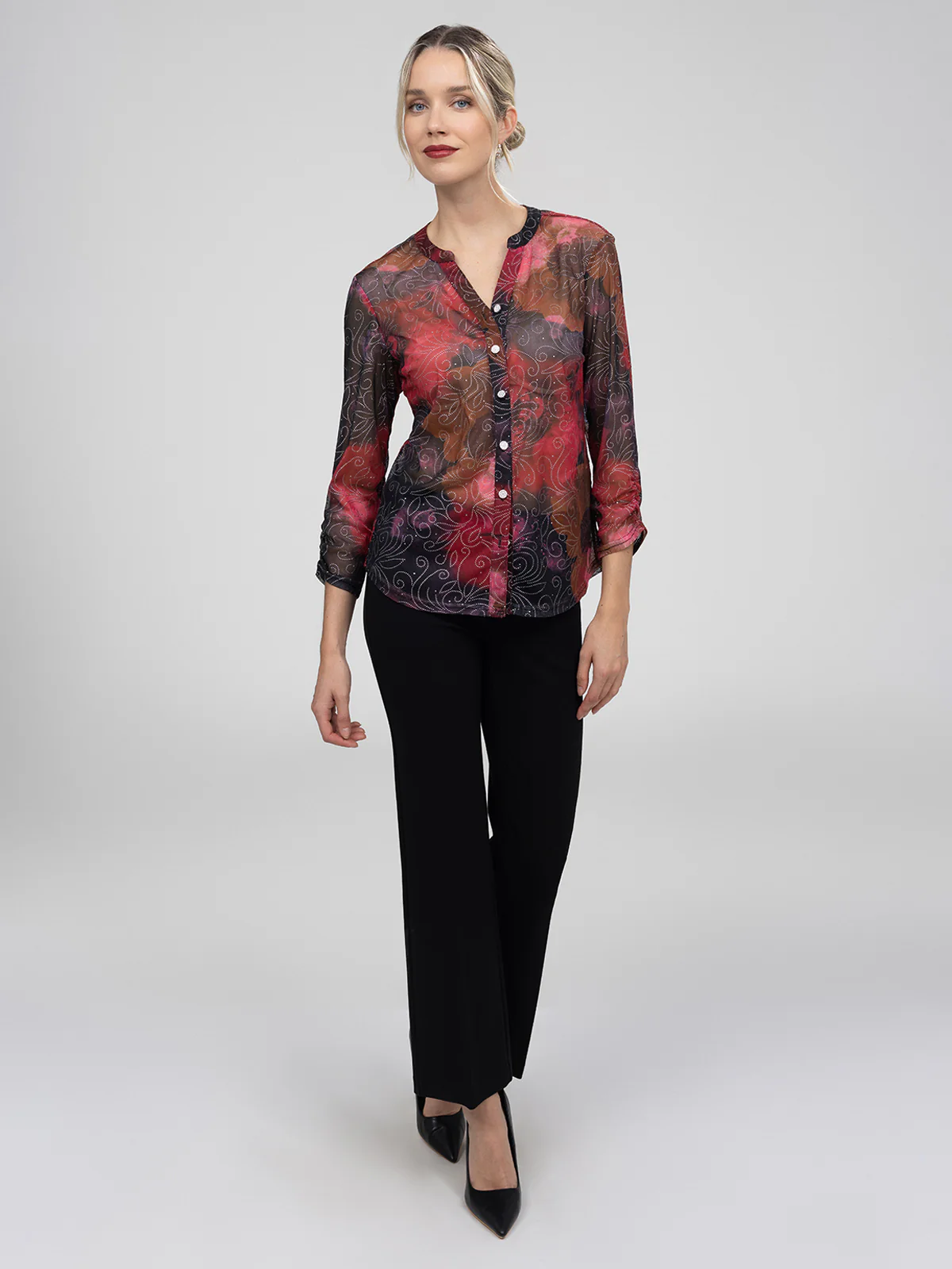 Blouse à manches 3/4 avec boutons - Image 2