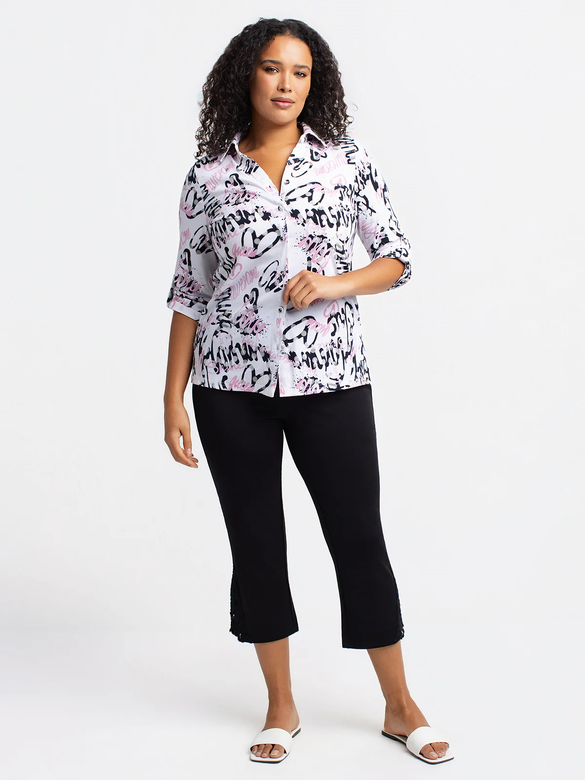 Blouse à manches 3/4 avec boutons - Image 2