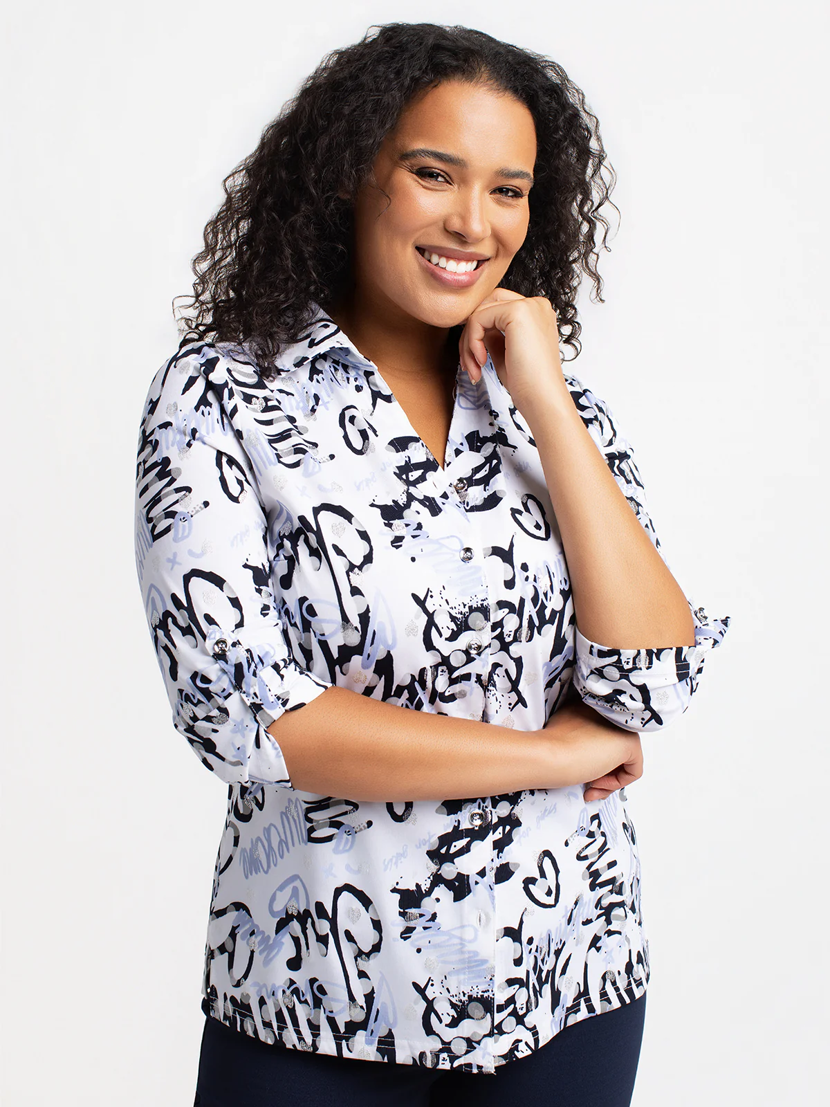 Blouse à manches 3/4 avec boutons - Image 5