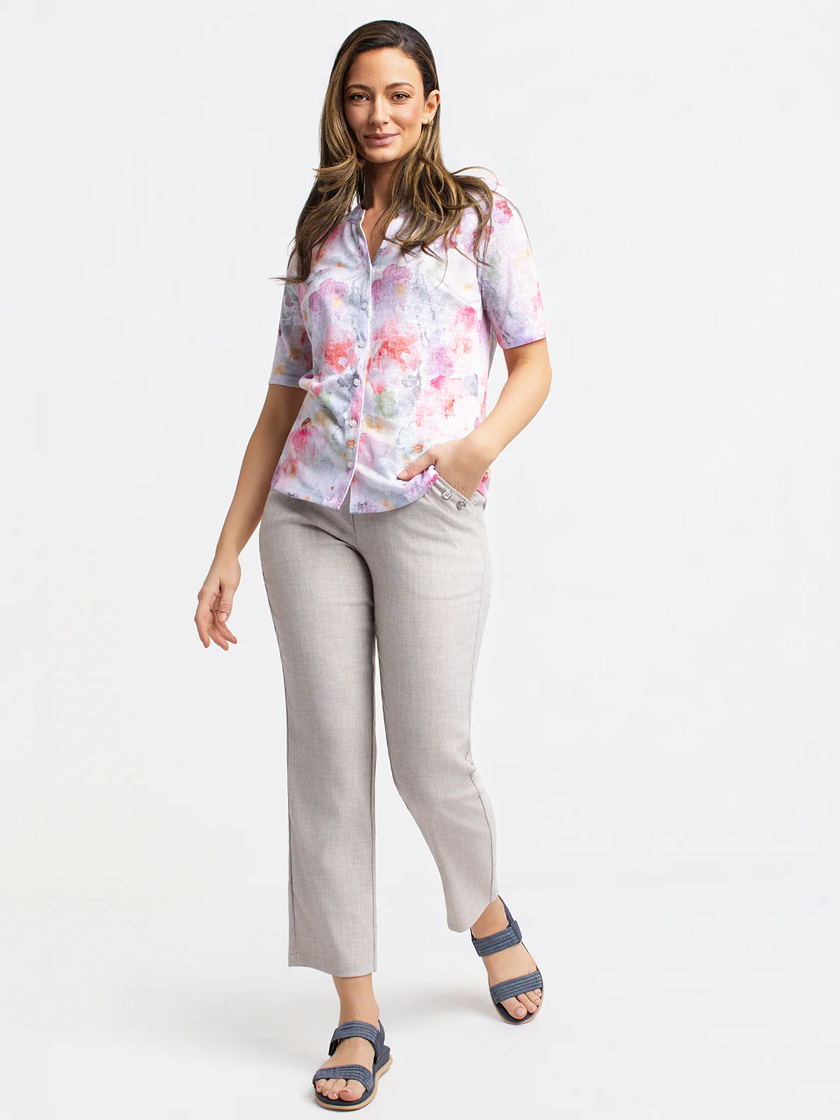 Blouse à manches 3/4 avec boutons - Image 2