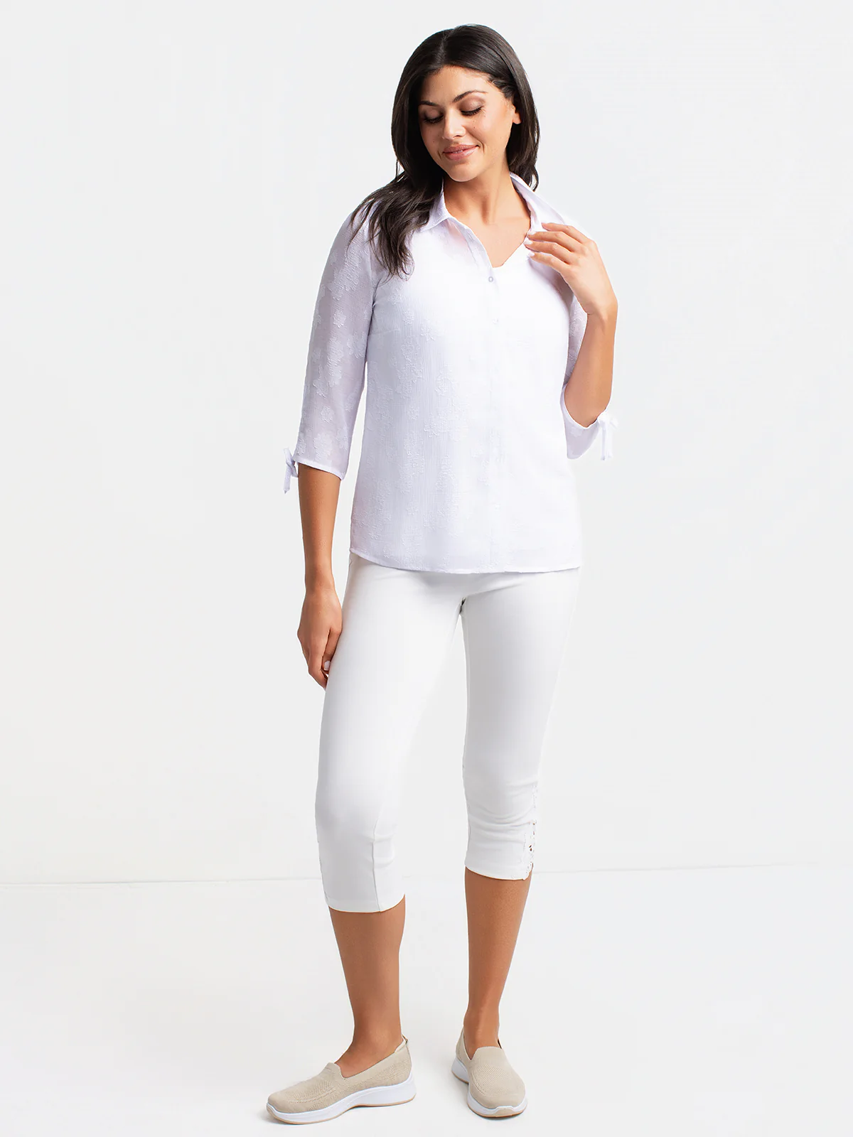 Blouse à manches 3/4 avec boutons - Image 2