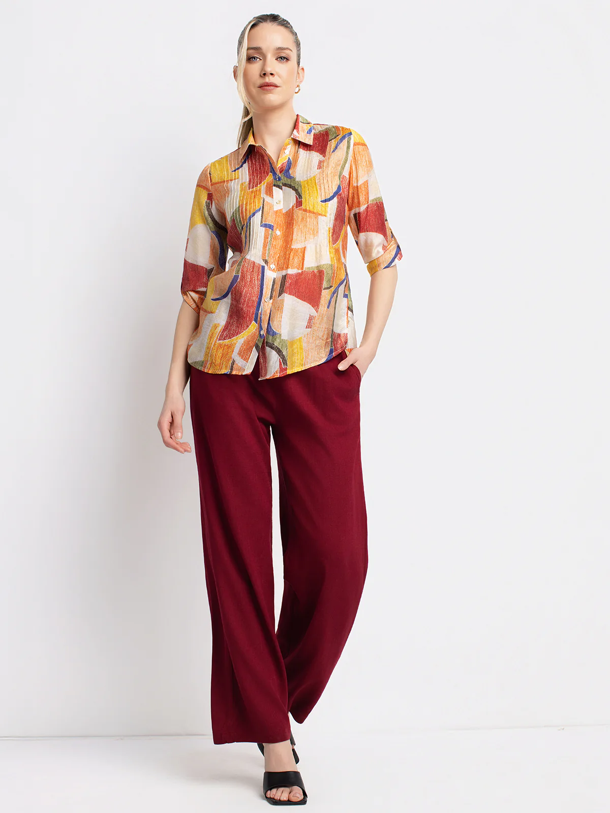 Blouse à manches 3/4 avec boutons - Image 2