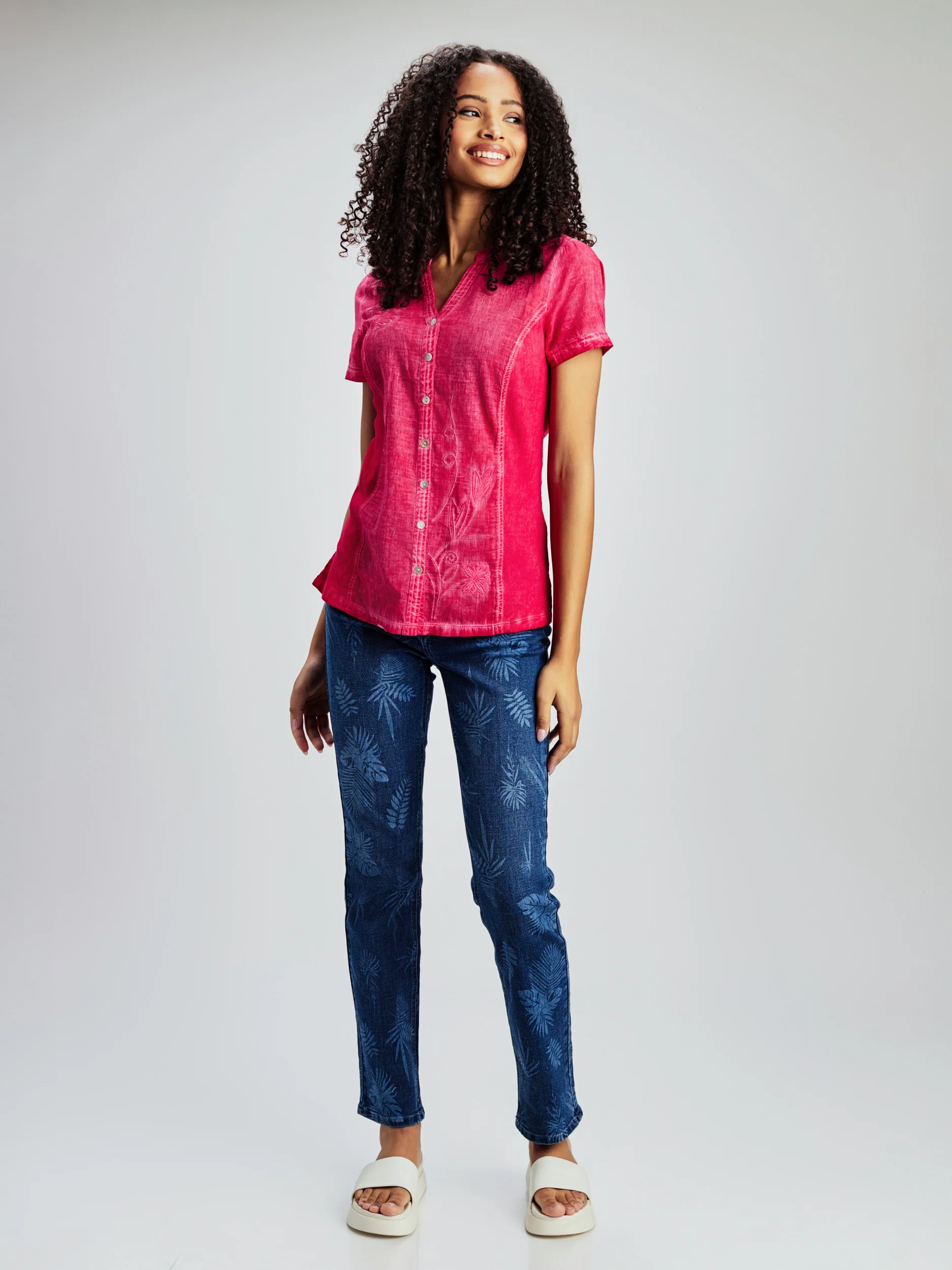 Blouse à manches courtes avec boutons - Image 2