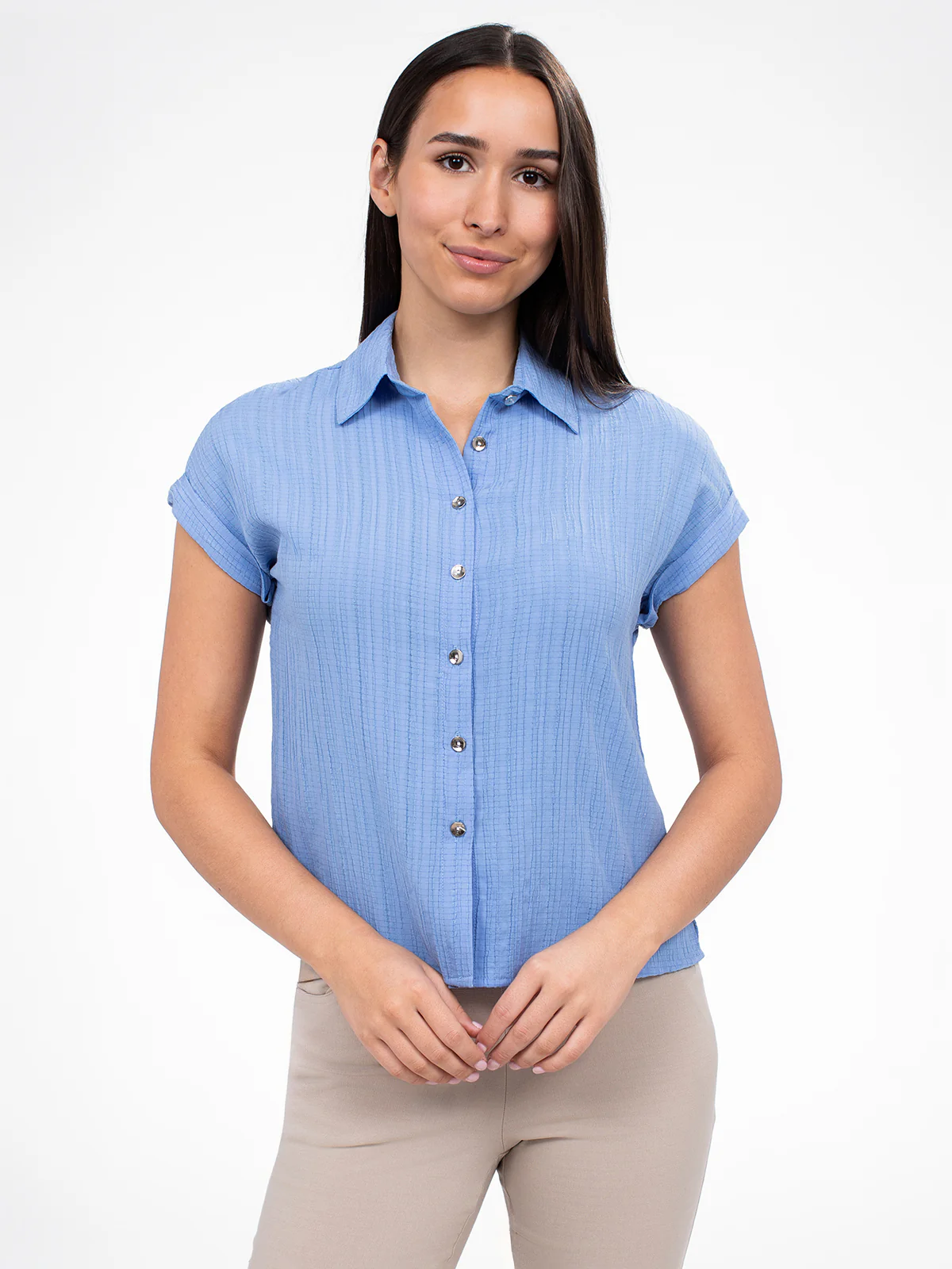Blouse à manches courtes avec boutons