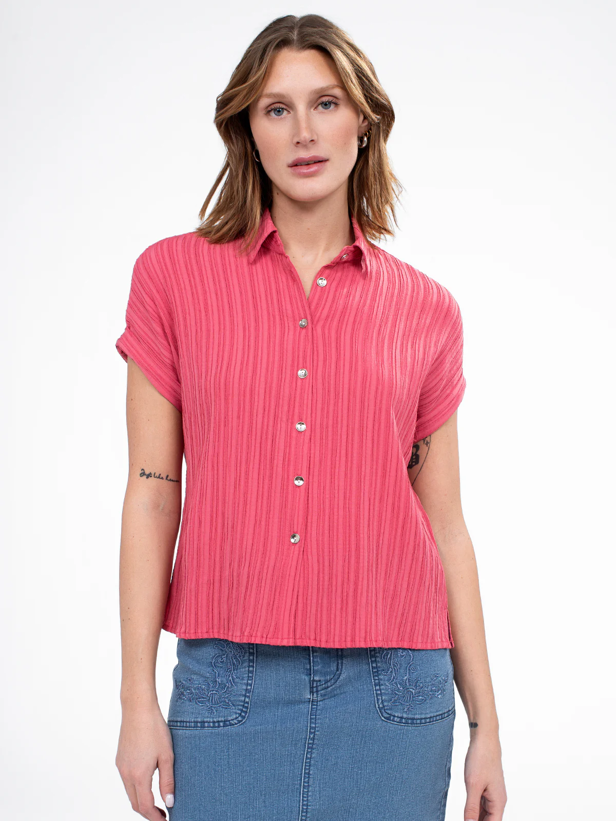 Blouse à manches courtes avec boutons - Image 9