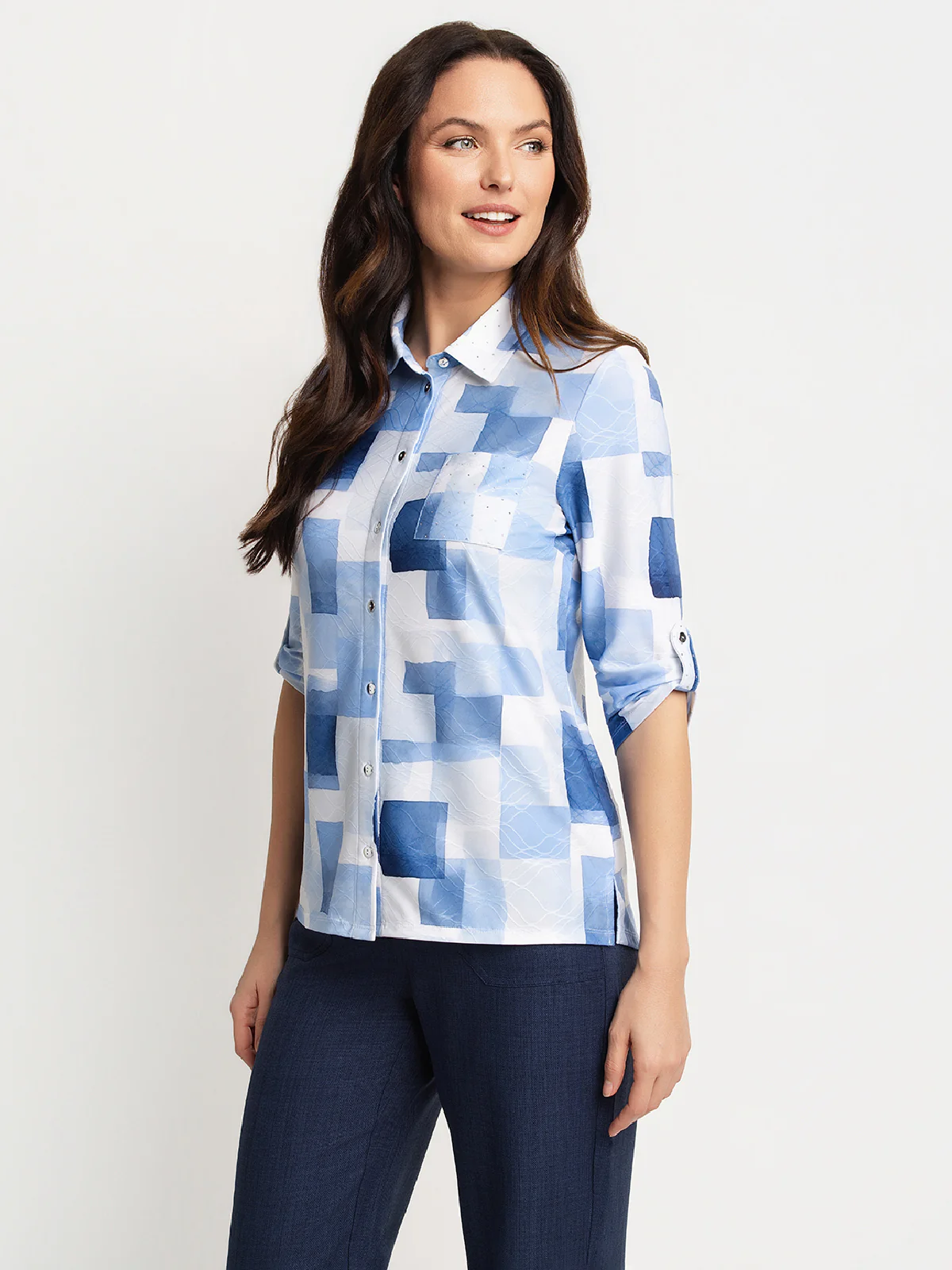 Blouse à manches courtes avec boutons