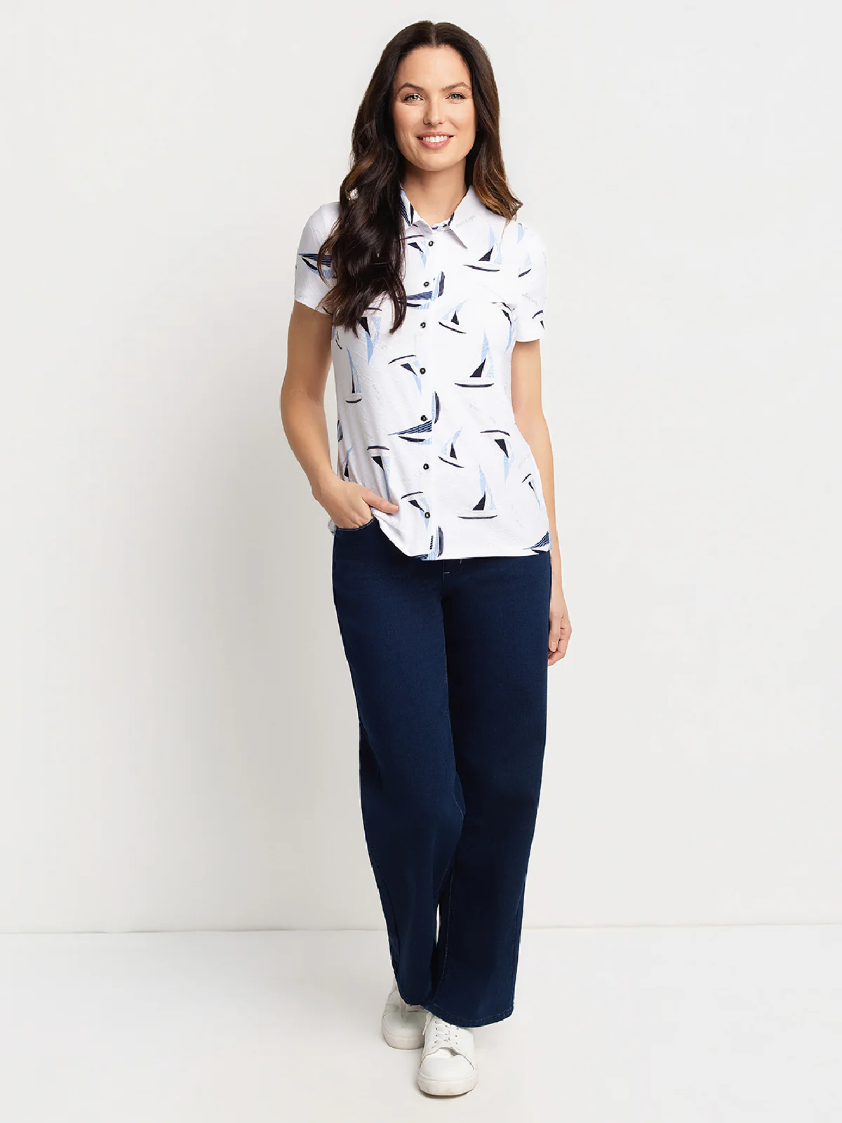 Blouse à manches courtes avec boutons - Image 2