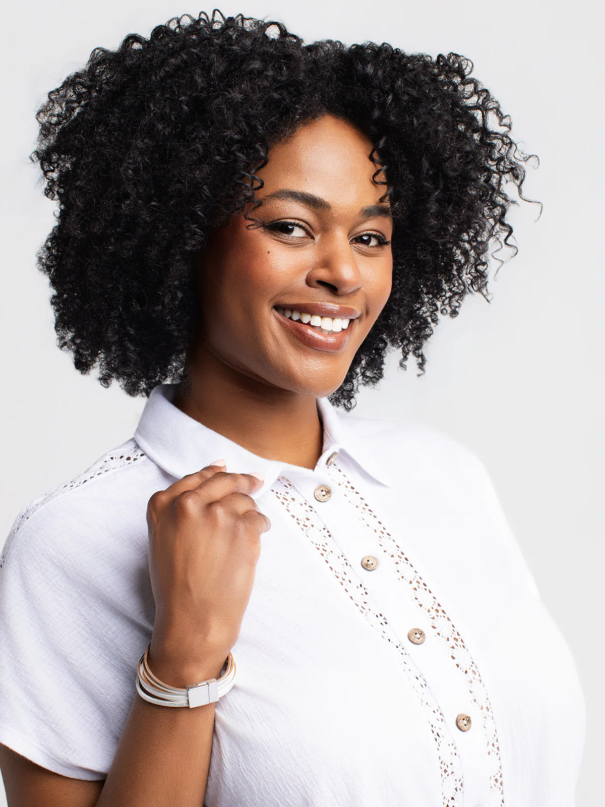 Blouse à manches courtes avec boutons - Image 3
