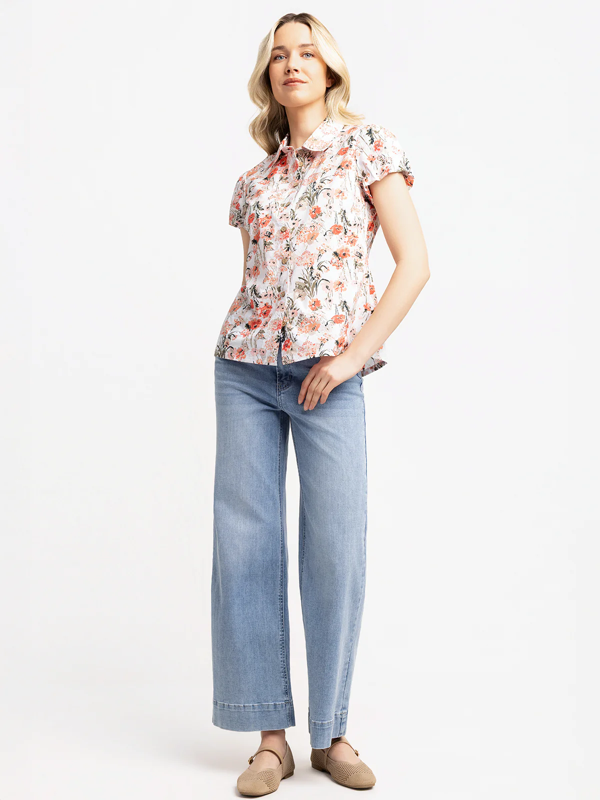 Blouse à manches courtes avec boutons - Image 3