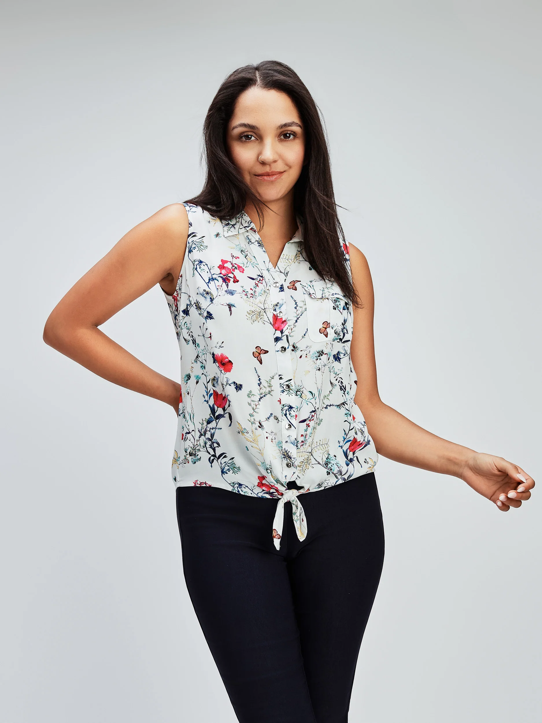 Blouse sans manches avec boutons - Image 3