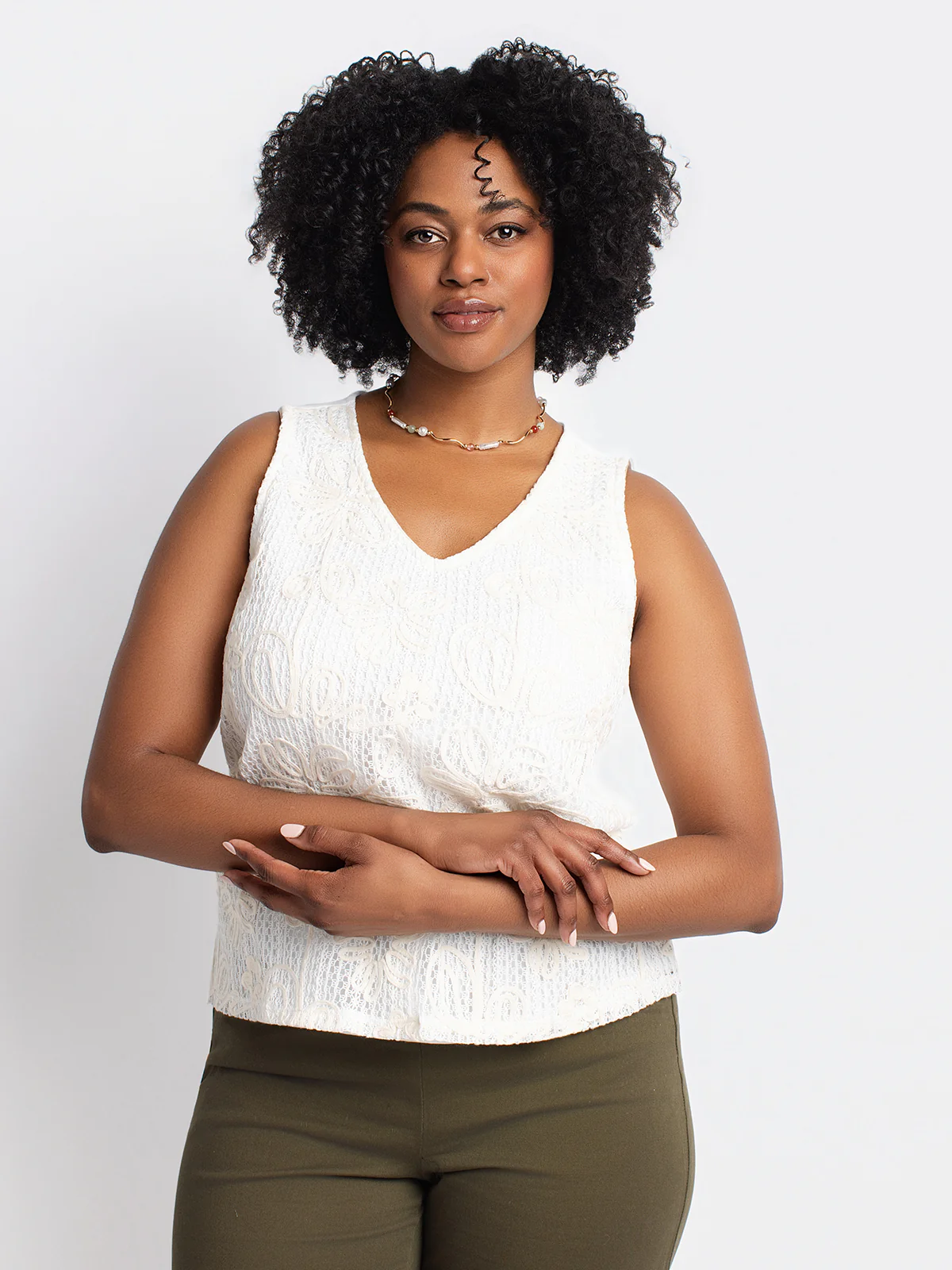 Camisole à broderie florale