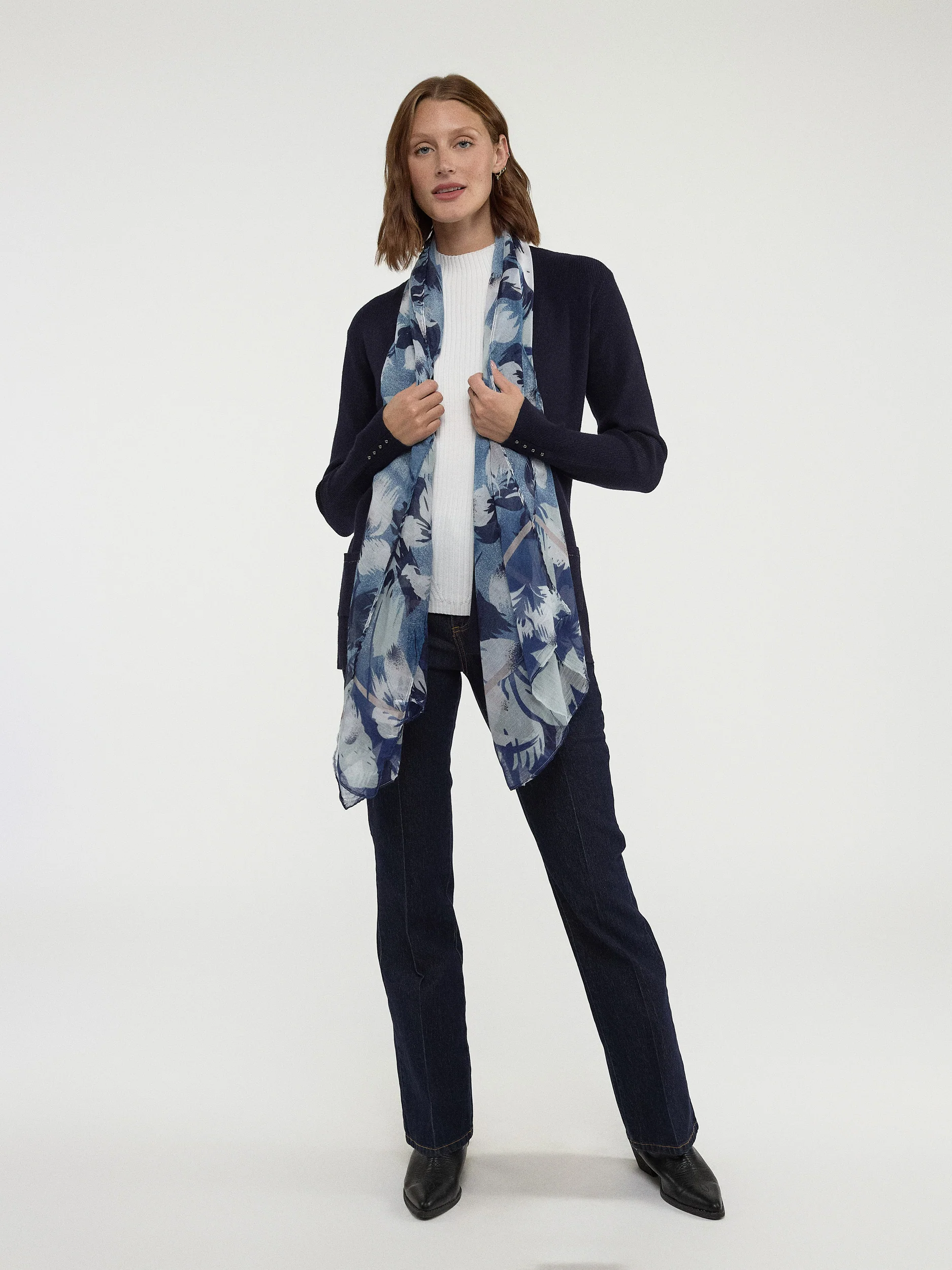 Cardigan en tricot ouvert à manches longues