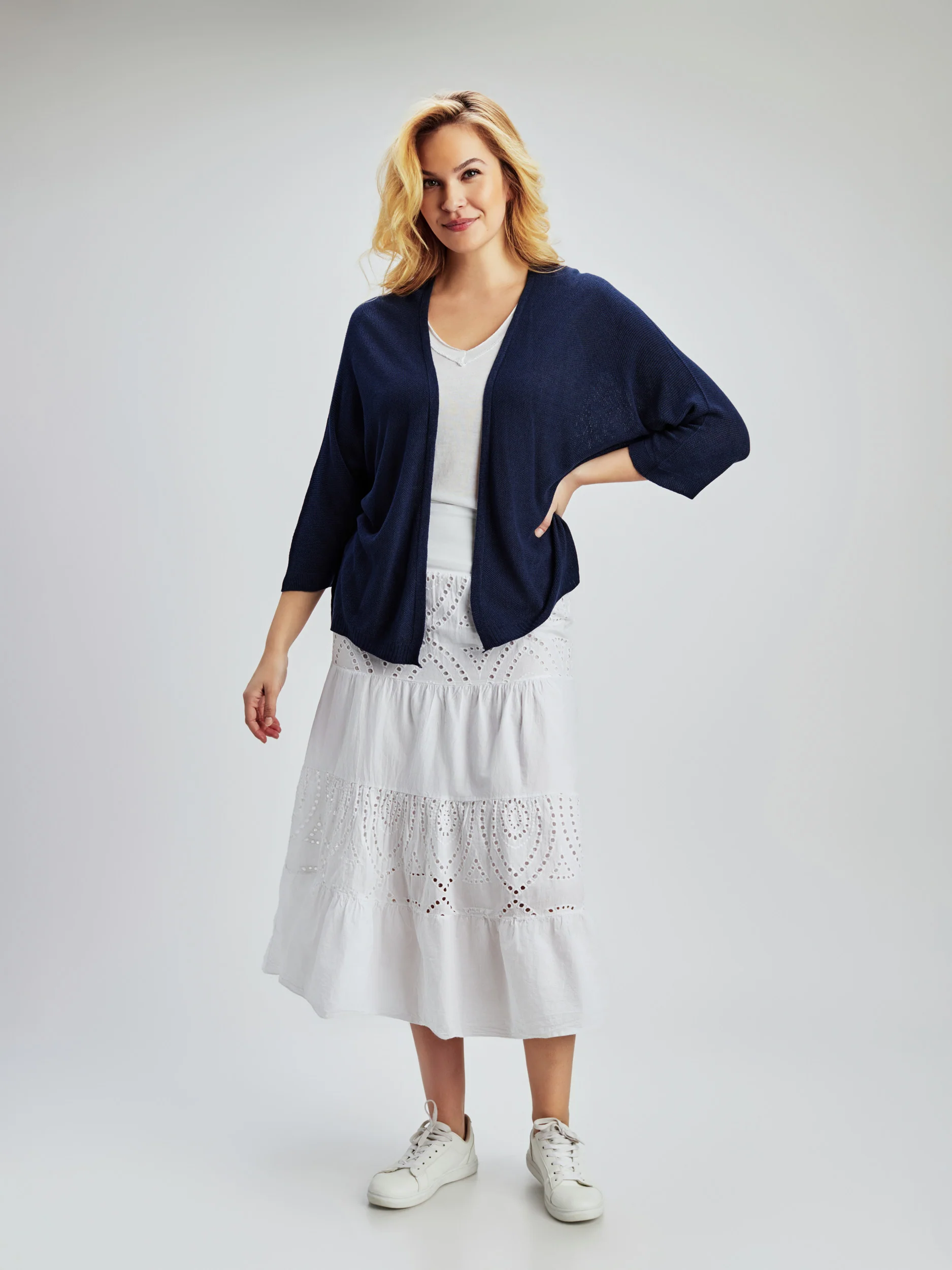 Cardigan ouvert à manches 3/4 - Image 5
