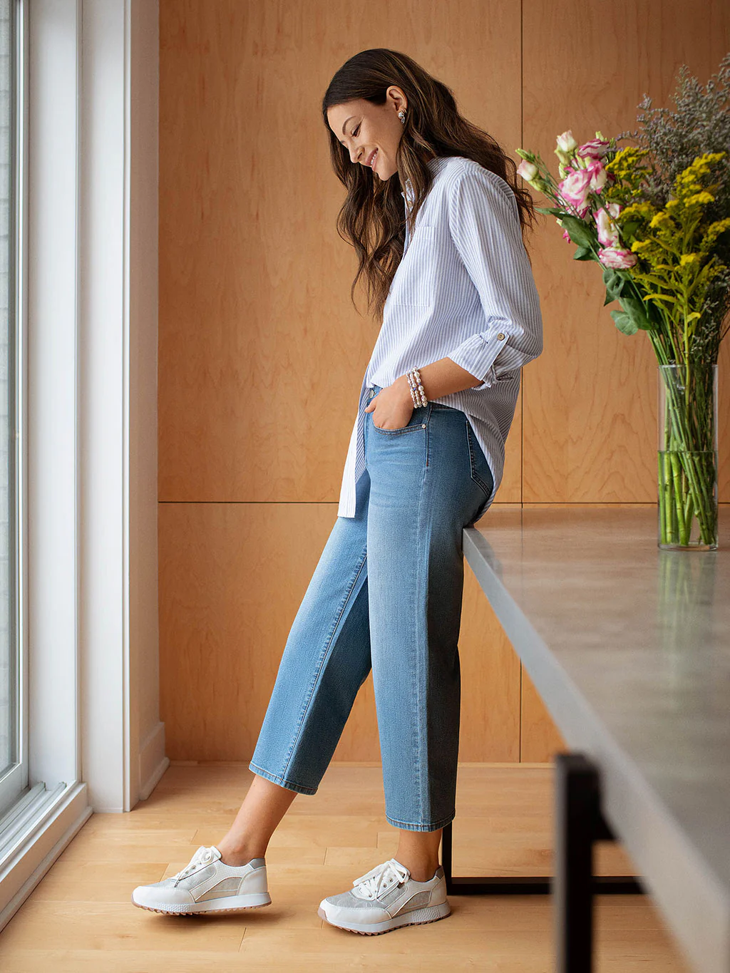 Jean skinny semi-ajusté à enfiler