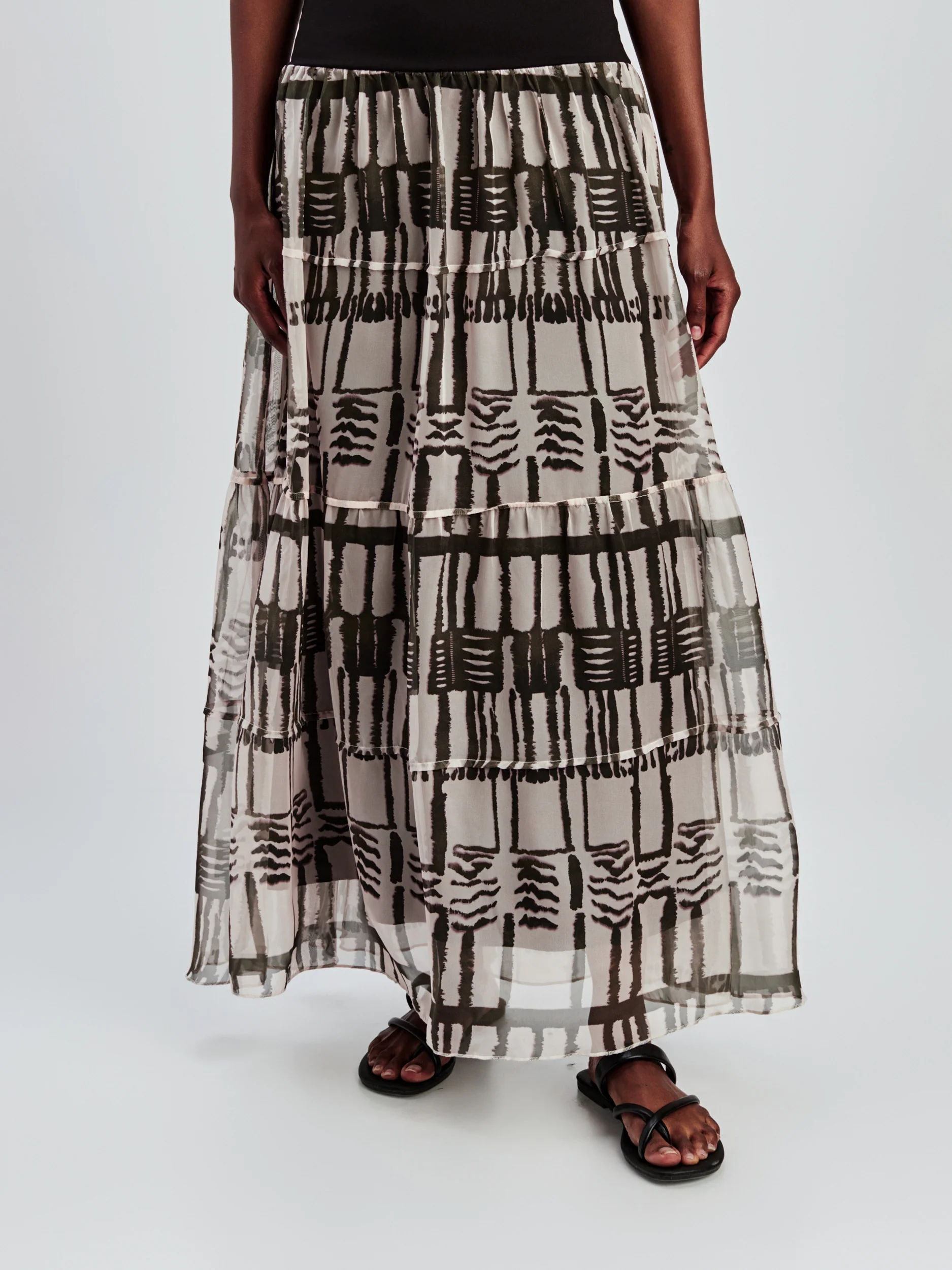 Jupe maxi évasée en tricot - Image 2