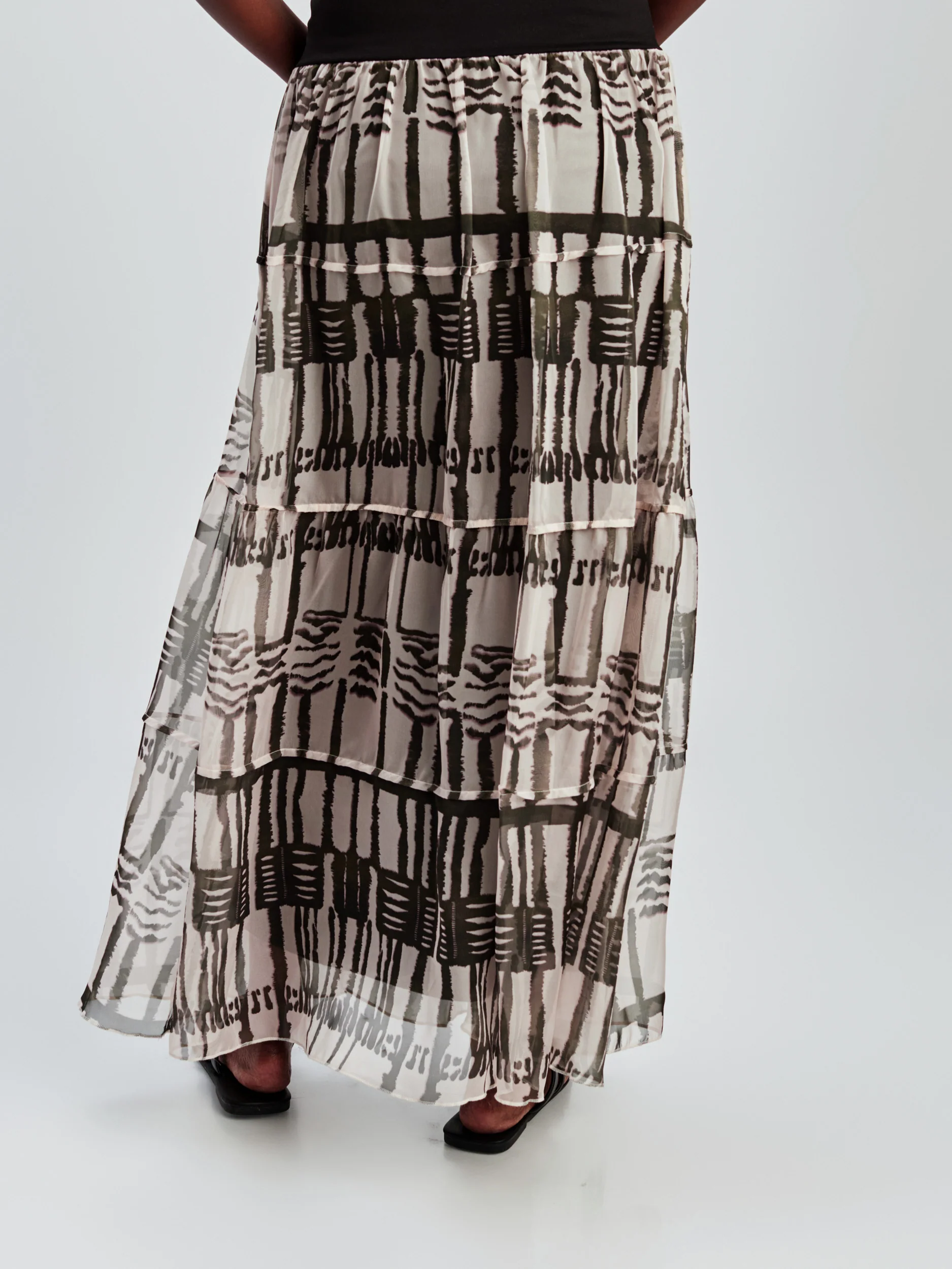 Jupe maxi évasée en tricot - Image 3