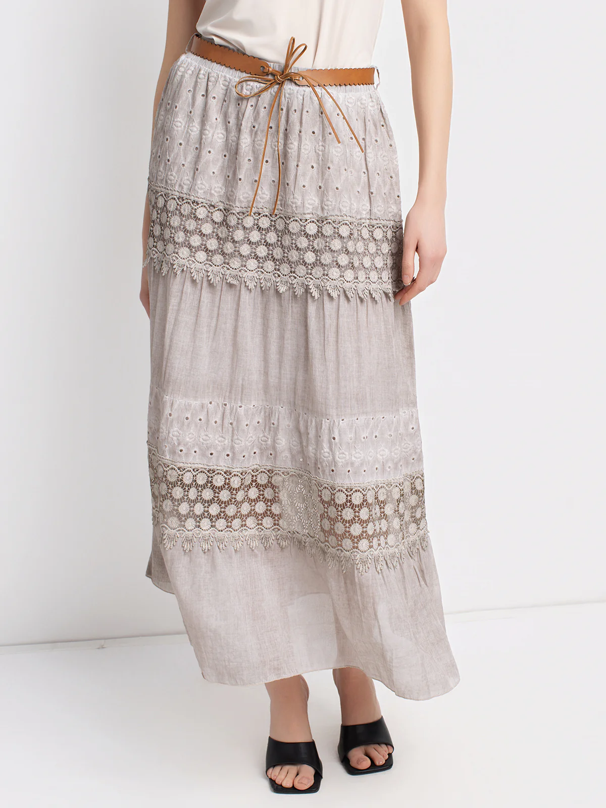 Jupe maxi évasée en tricot - Image 7