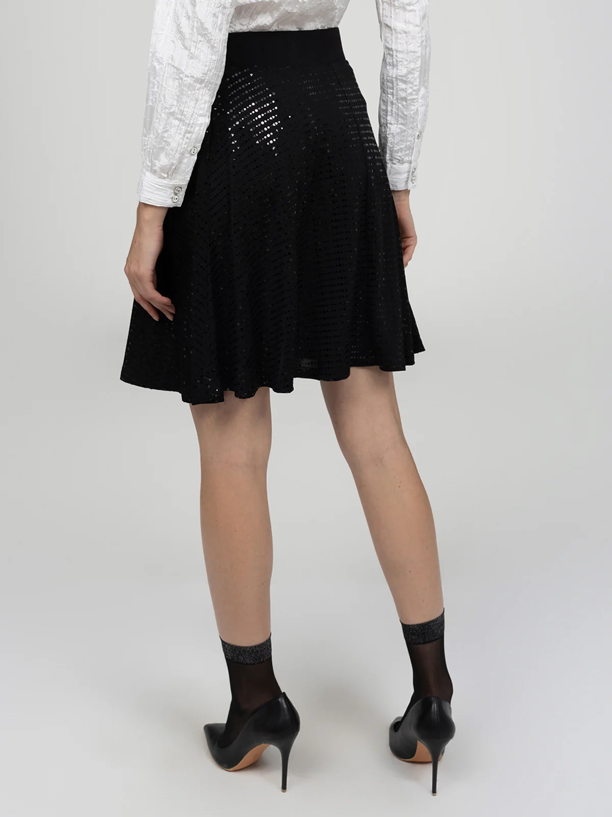 Jupe midi évasée en tricot - Image 3
