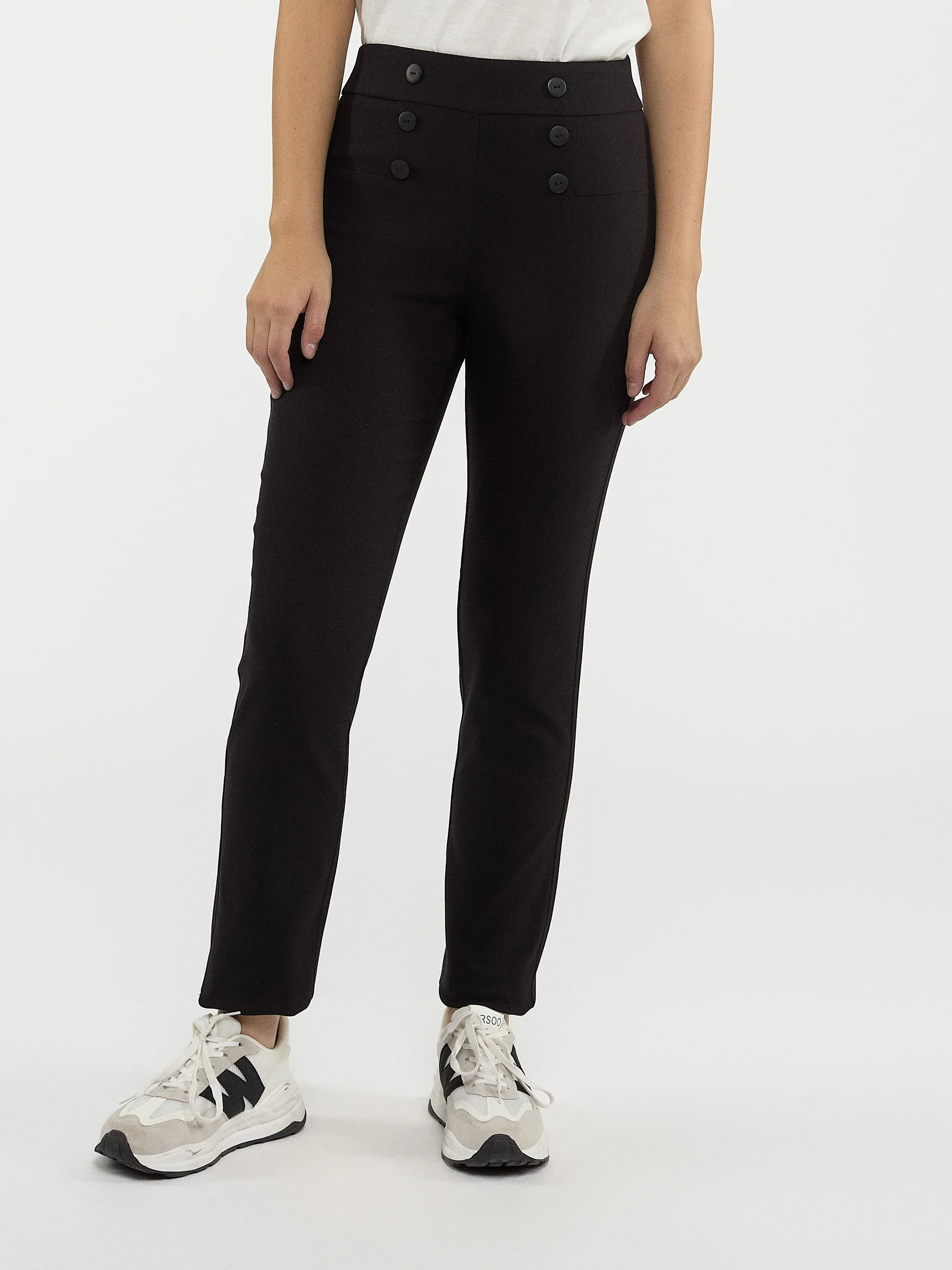 Pantalon droit semi-ajusté à enfiler - Petite