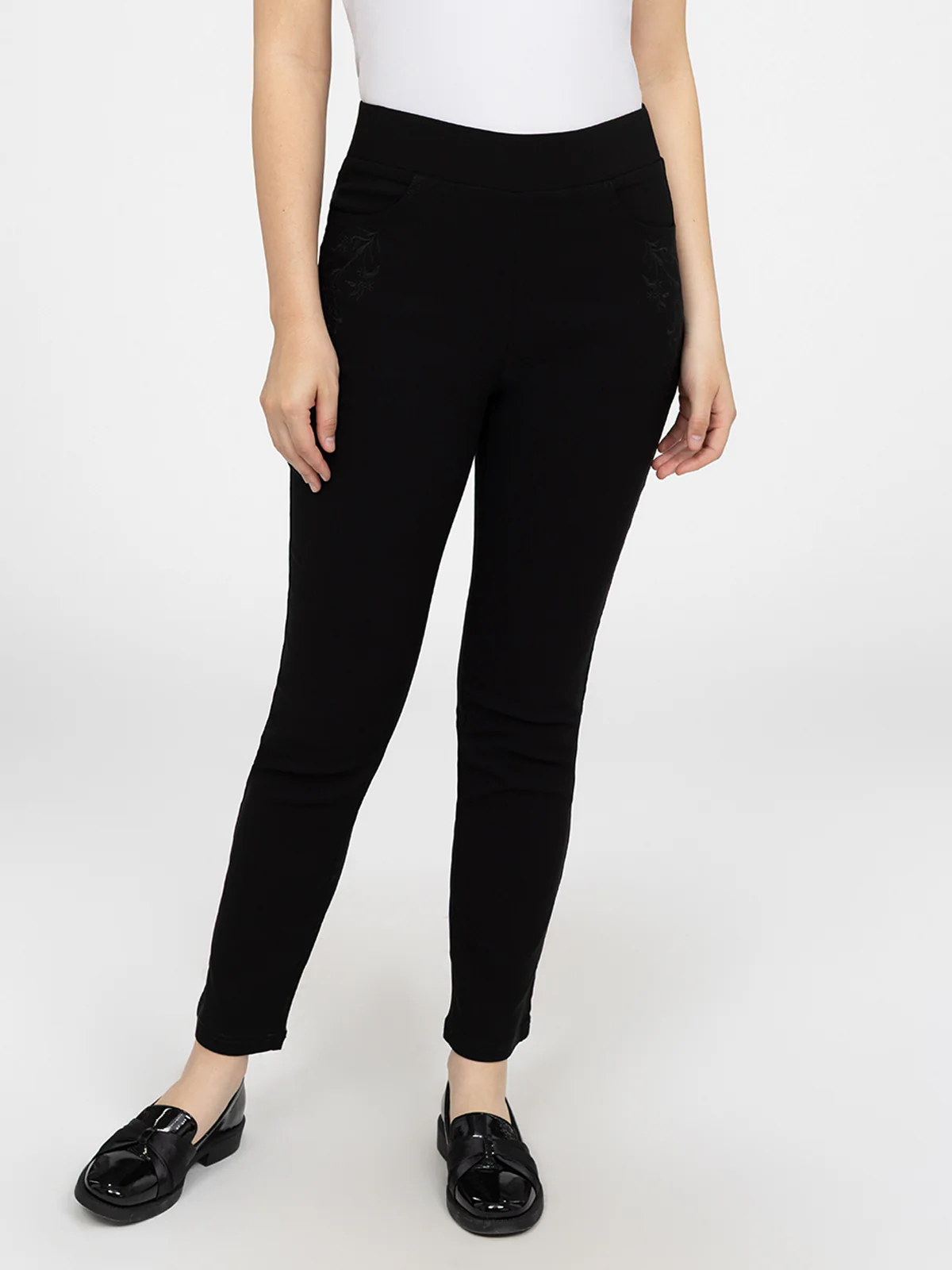 Pantalon droit semi-ajusté à enfiler - Petite - Image 2