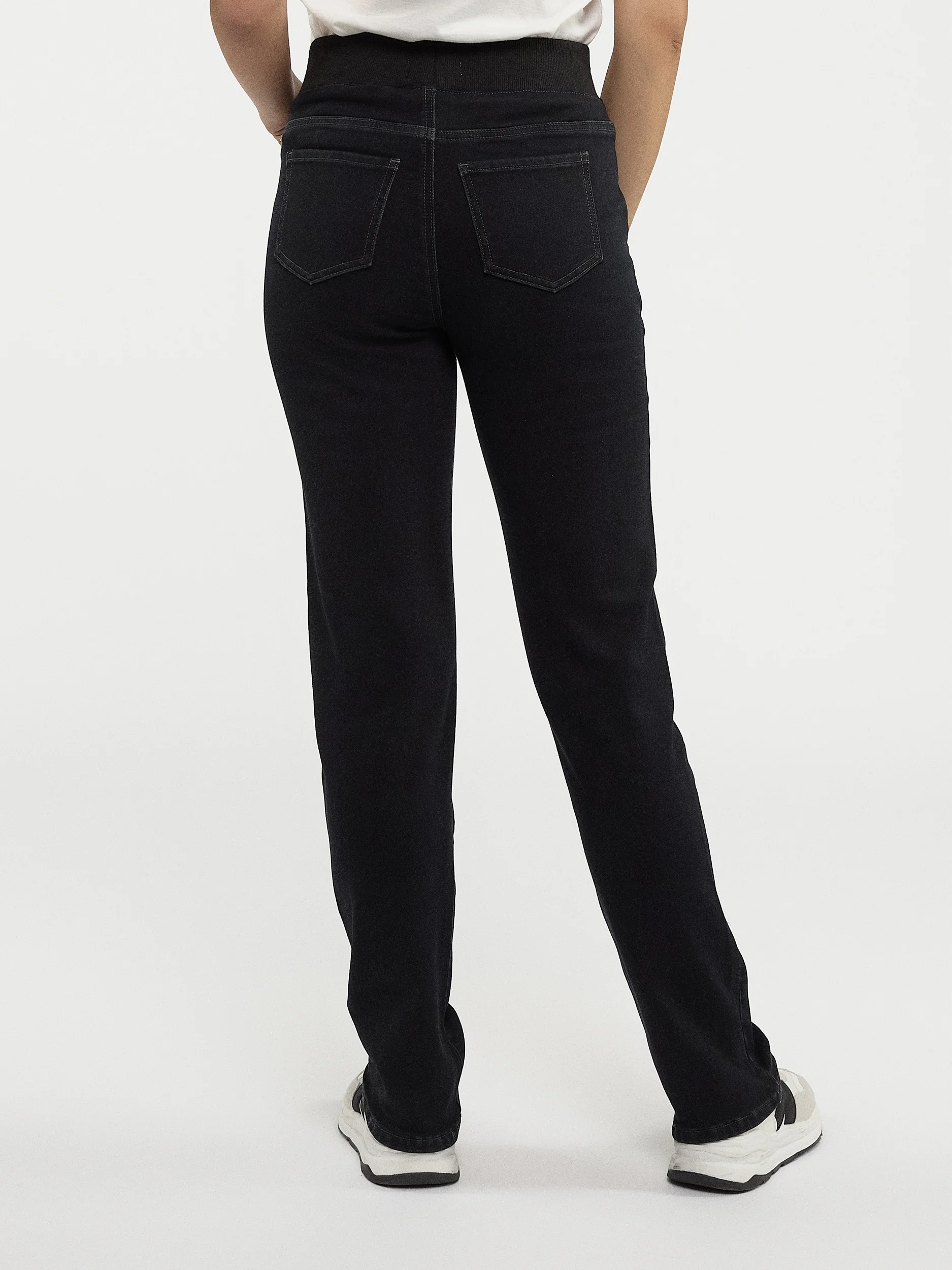 Pantalon droit semi-ajusté en denim à enfiler - Image 3