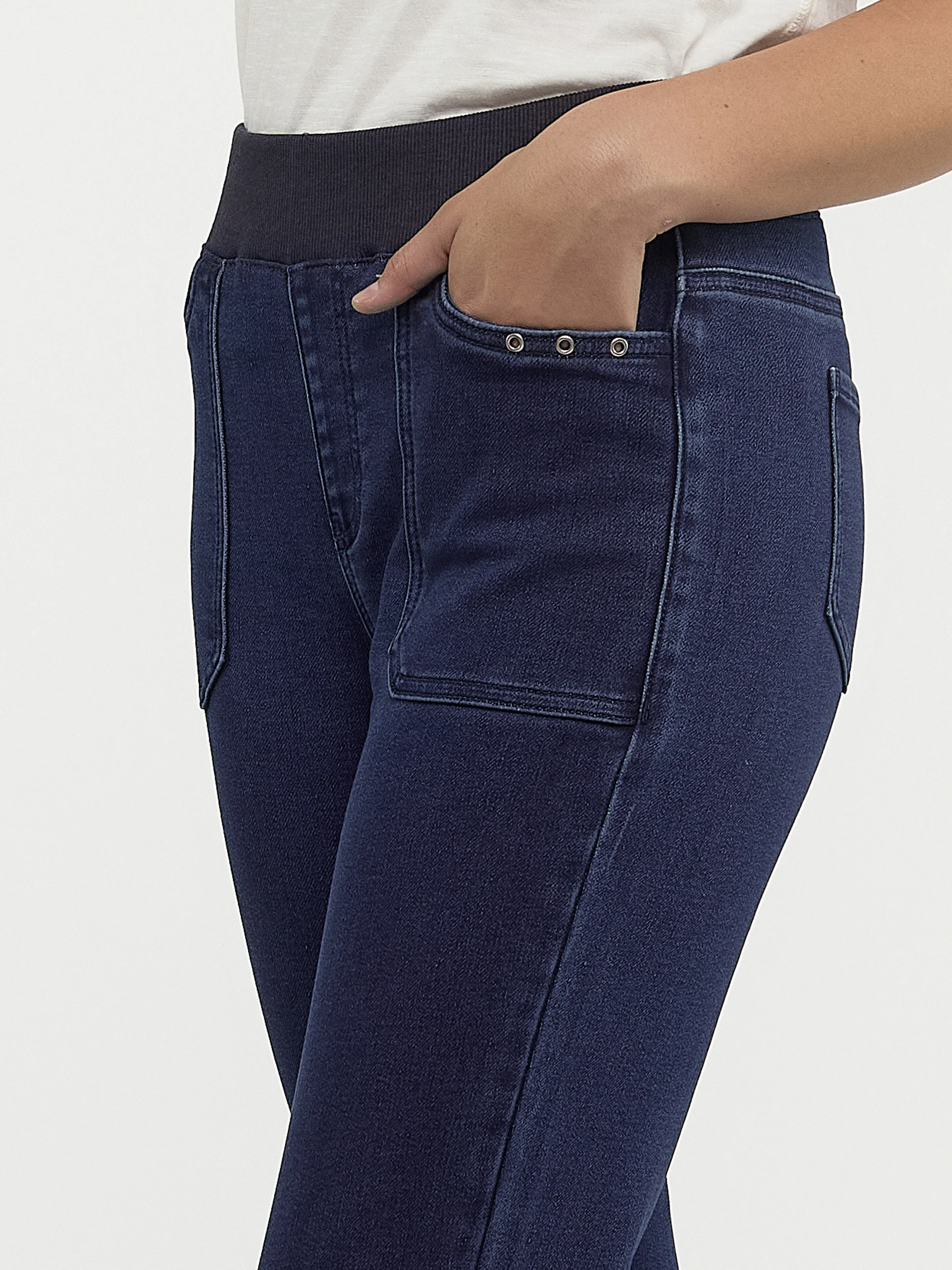 Pantalon droit semi-ajusté en denim à enfiler - Image 6