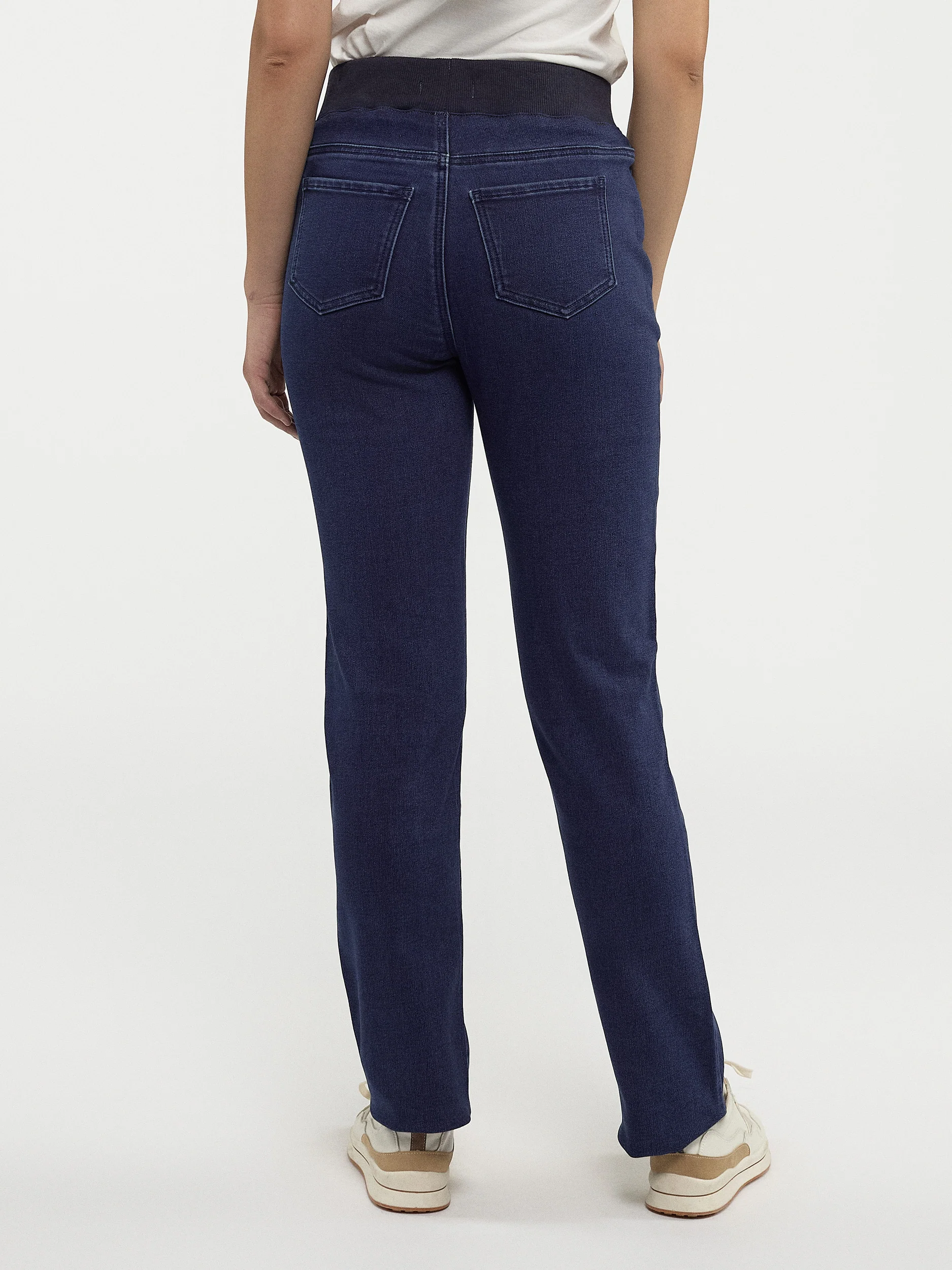 Pantalon droit semi-ajusté en denim à enfiler - Image 7