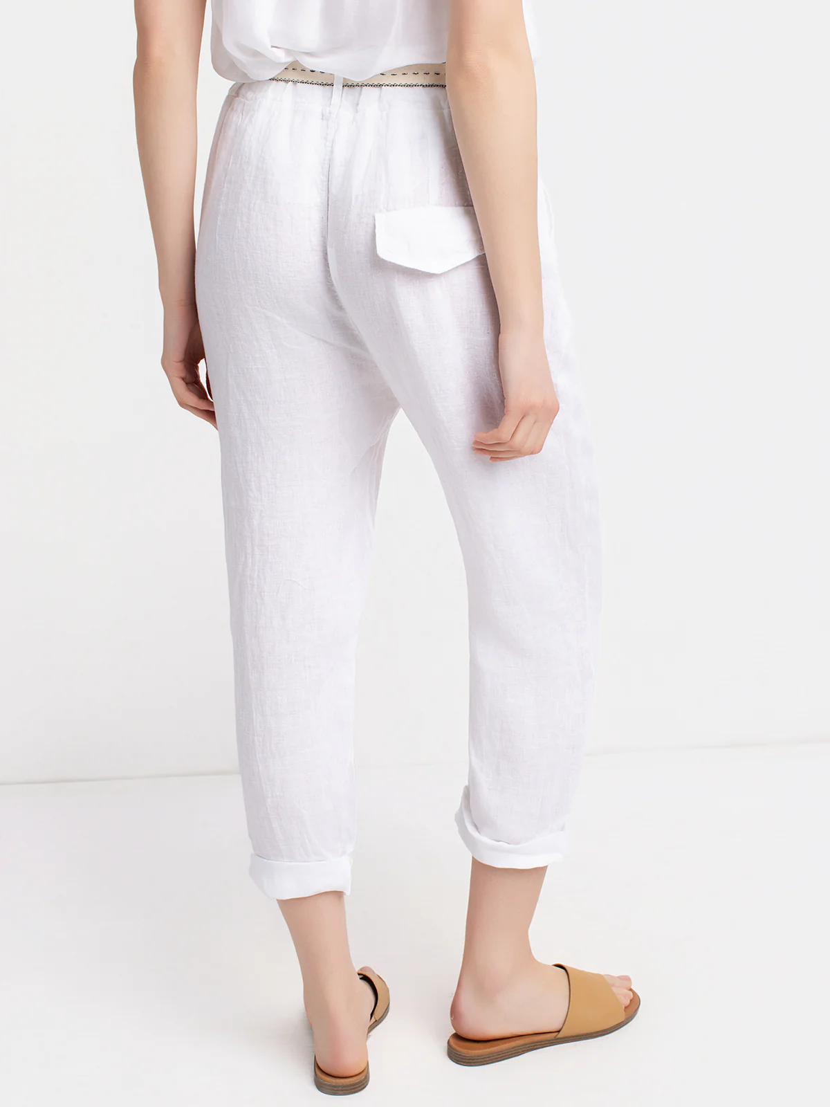 Pantalon en lin avec ceinture nouée - Image 3