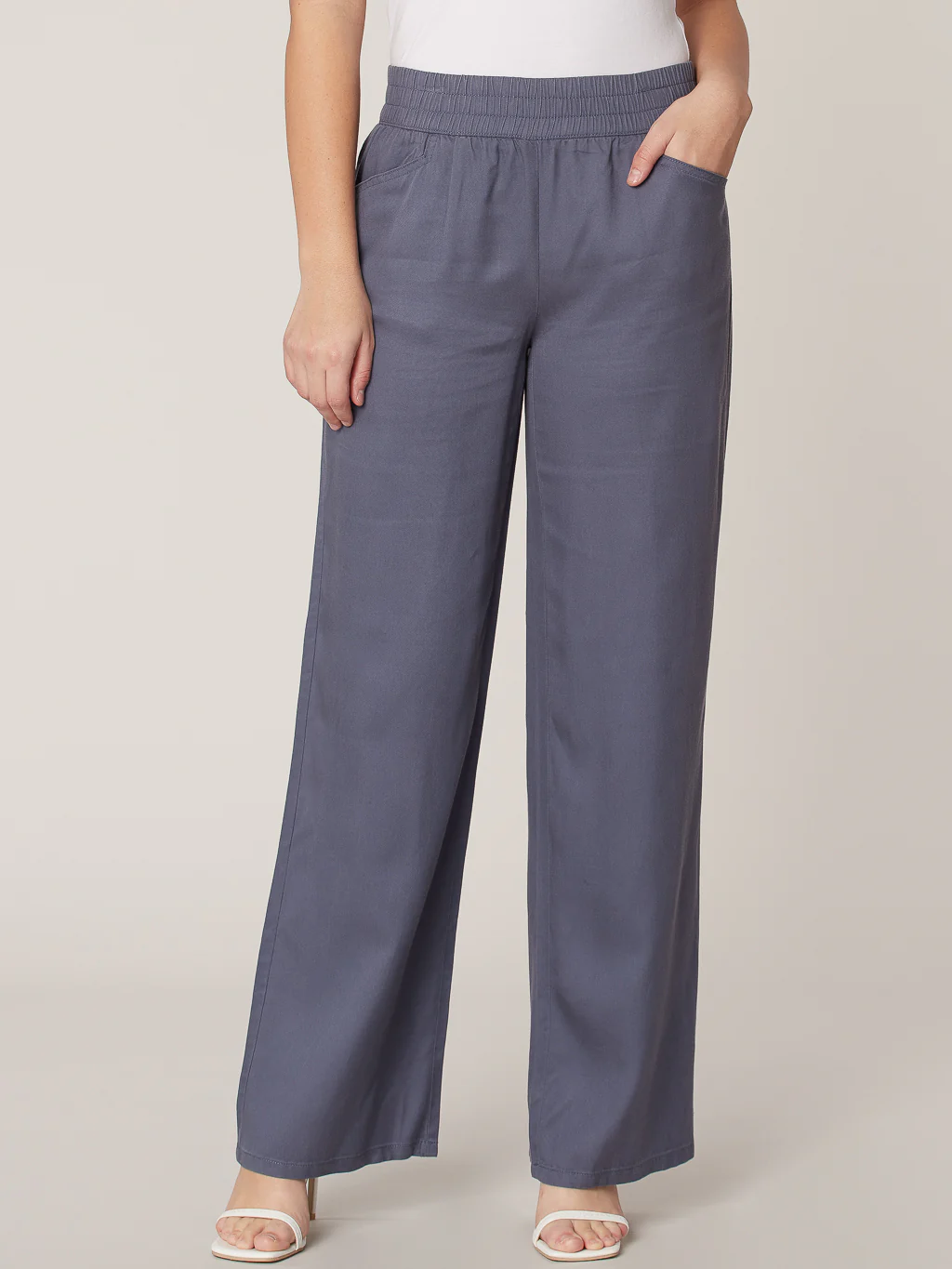 Pantalon évasé avec taille élastique - Image 2
