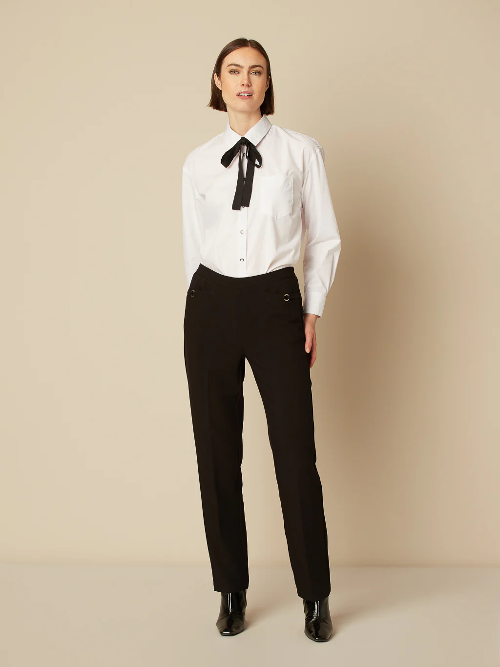 Pantalon habillé droit à enfiler - Petite