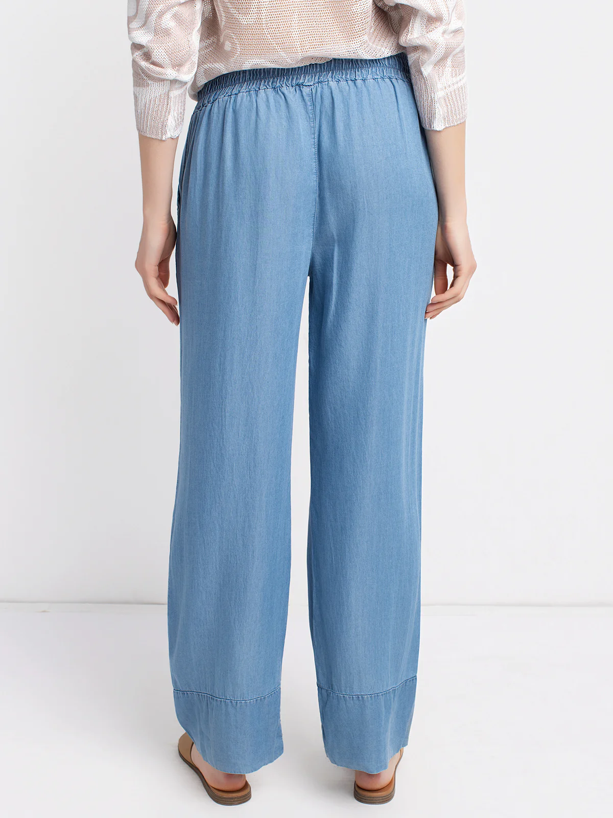 Pantalon large fluide taille élastique - Image 3