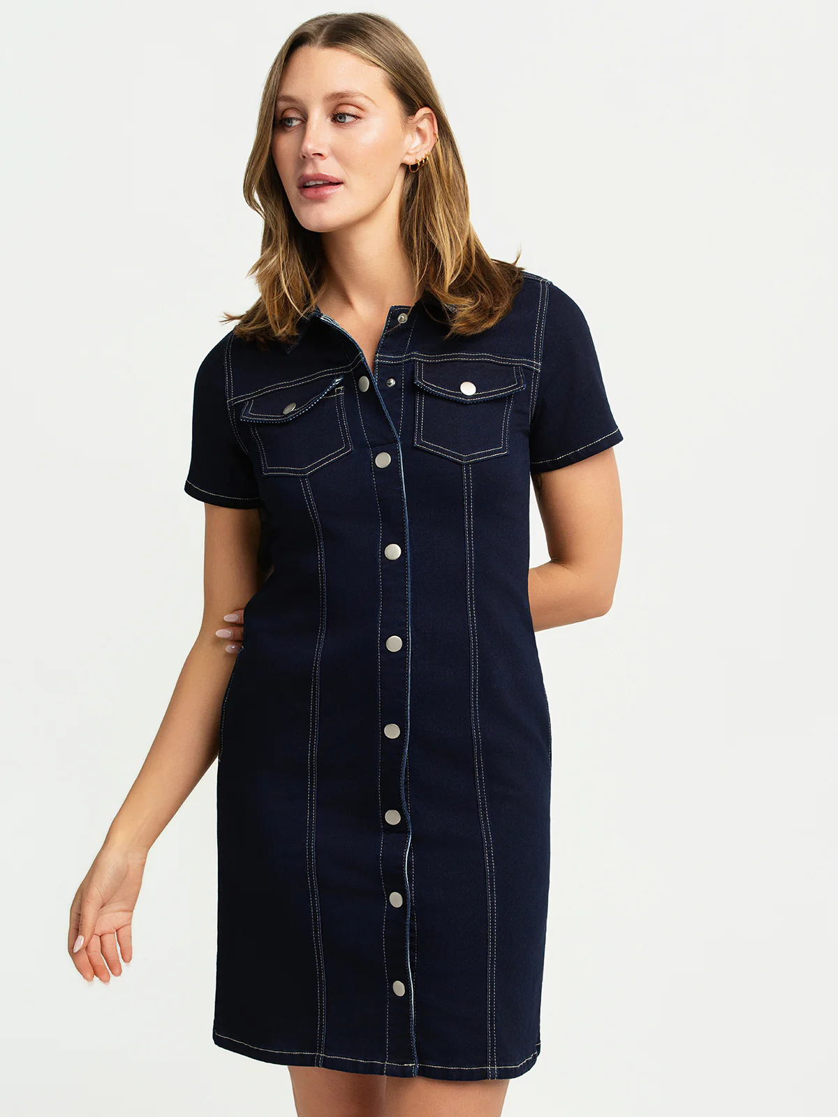 Robe midi ligne A en tricot - Image 3