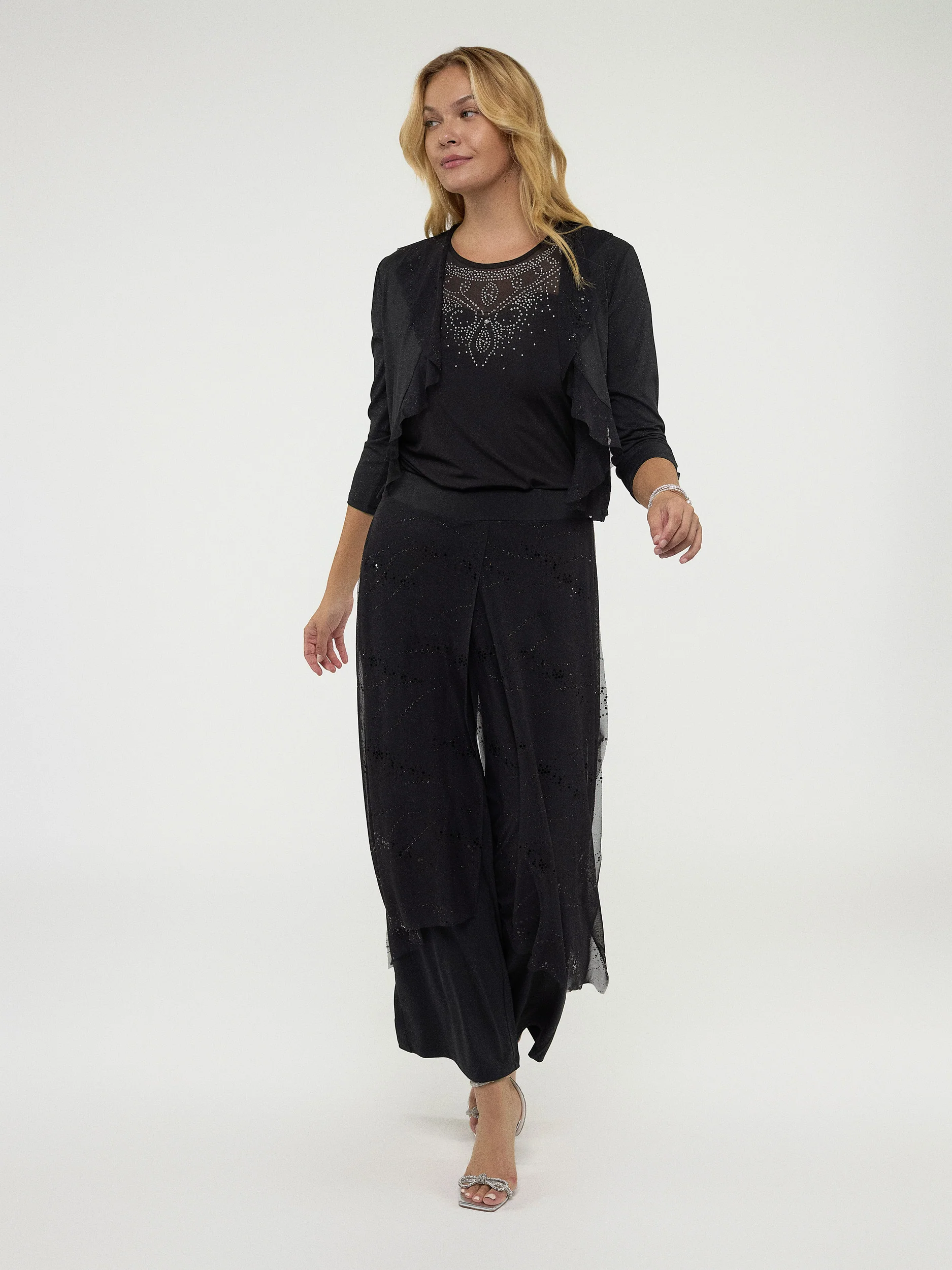 Veste écourtée à manches 3/4 en tricot - Image 2
